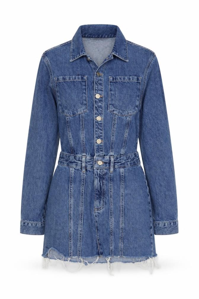 Zara Womens Shirt Dress Size S Blue Mini Collared Long Sleeve Casual Button - front view