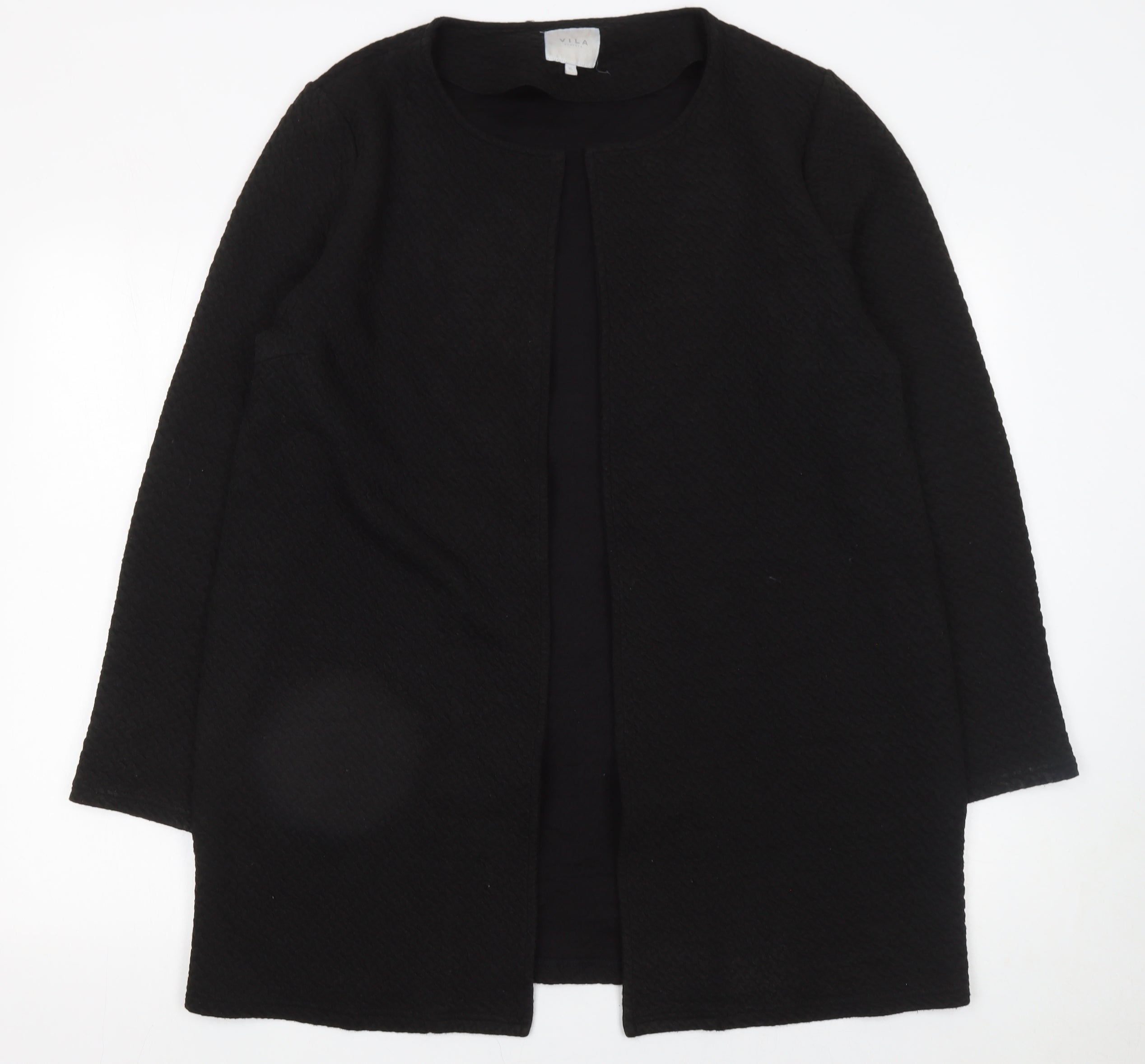VILA Womens Cardigan Jumper Size XL Black Round Neck Long Sleeve Casual Open - reverse view