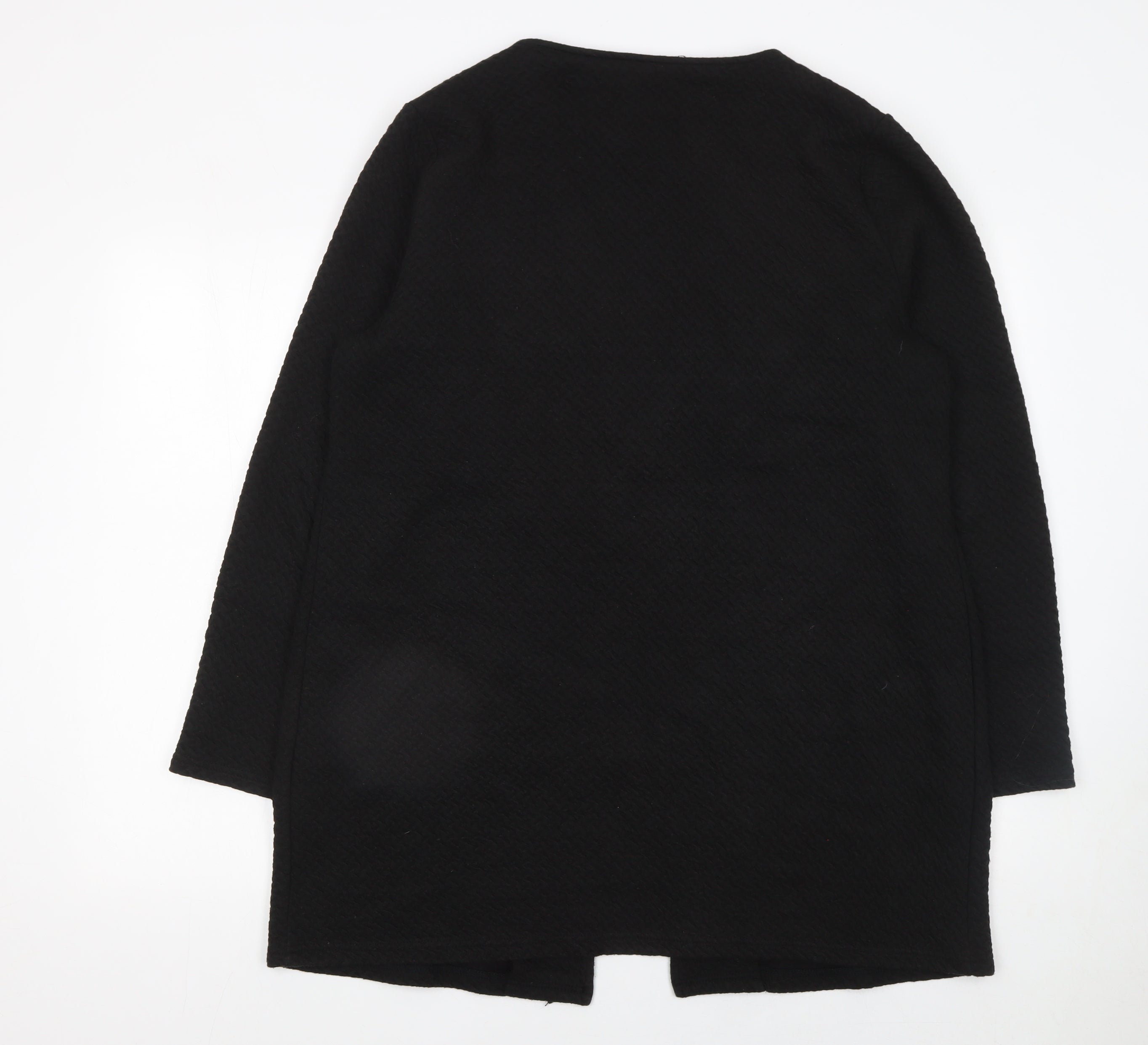 VILA Womens Cardigan Jumper Size XL Black Round Neck Long Sleeve Casual Open - close detail