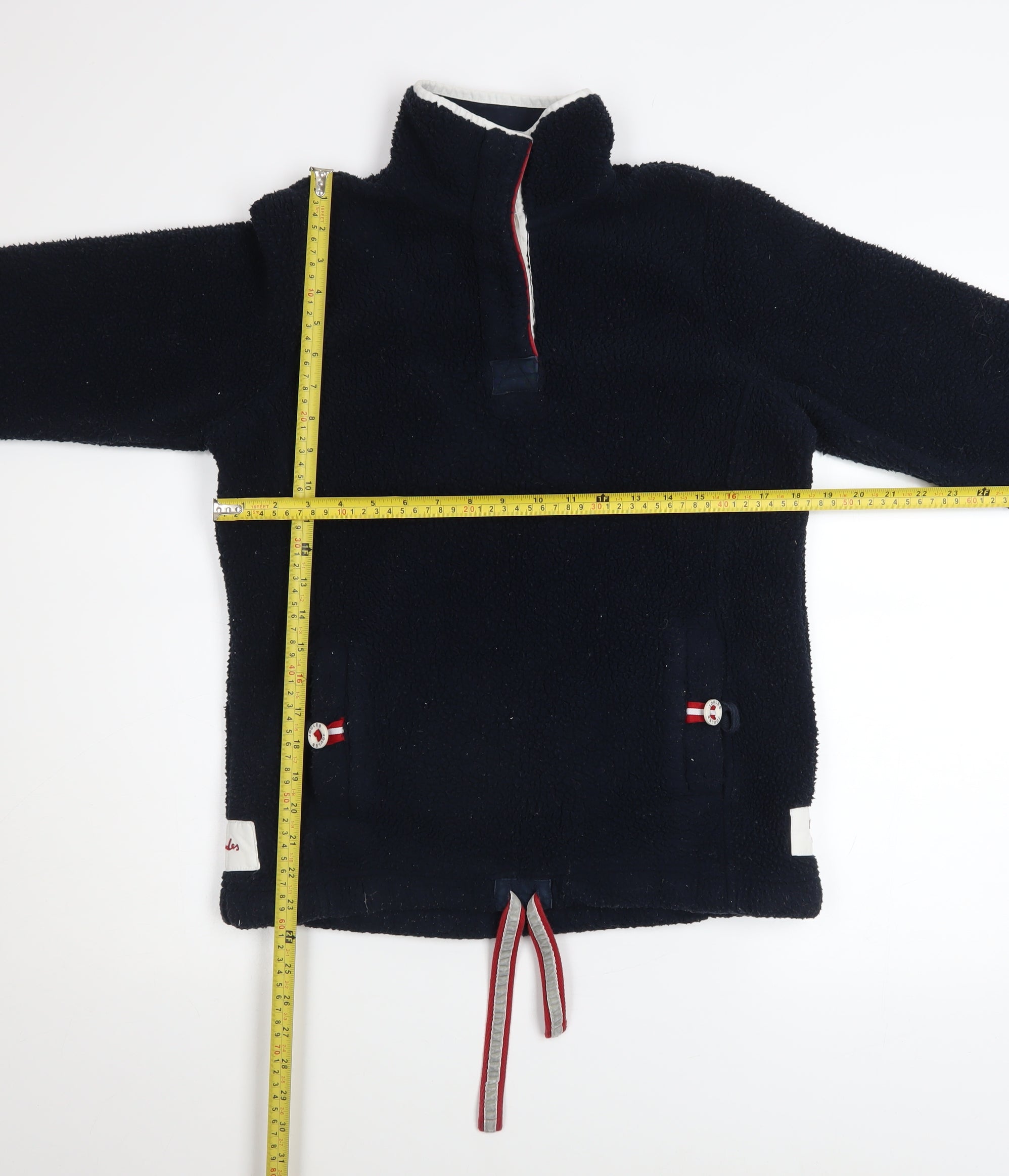Joules Womens Pullover Sweatshirt Size 8 Blue Long Sleeve Casual 1/2 Zip Button - label detail