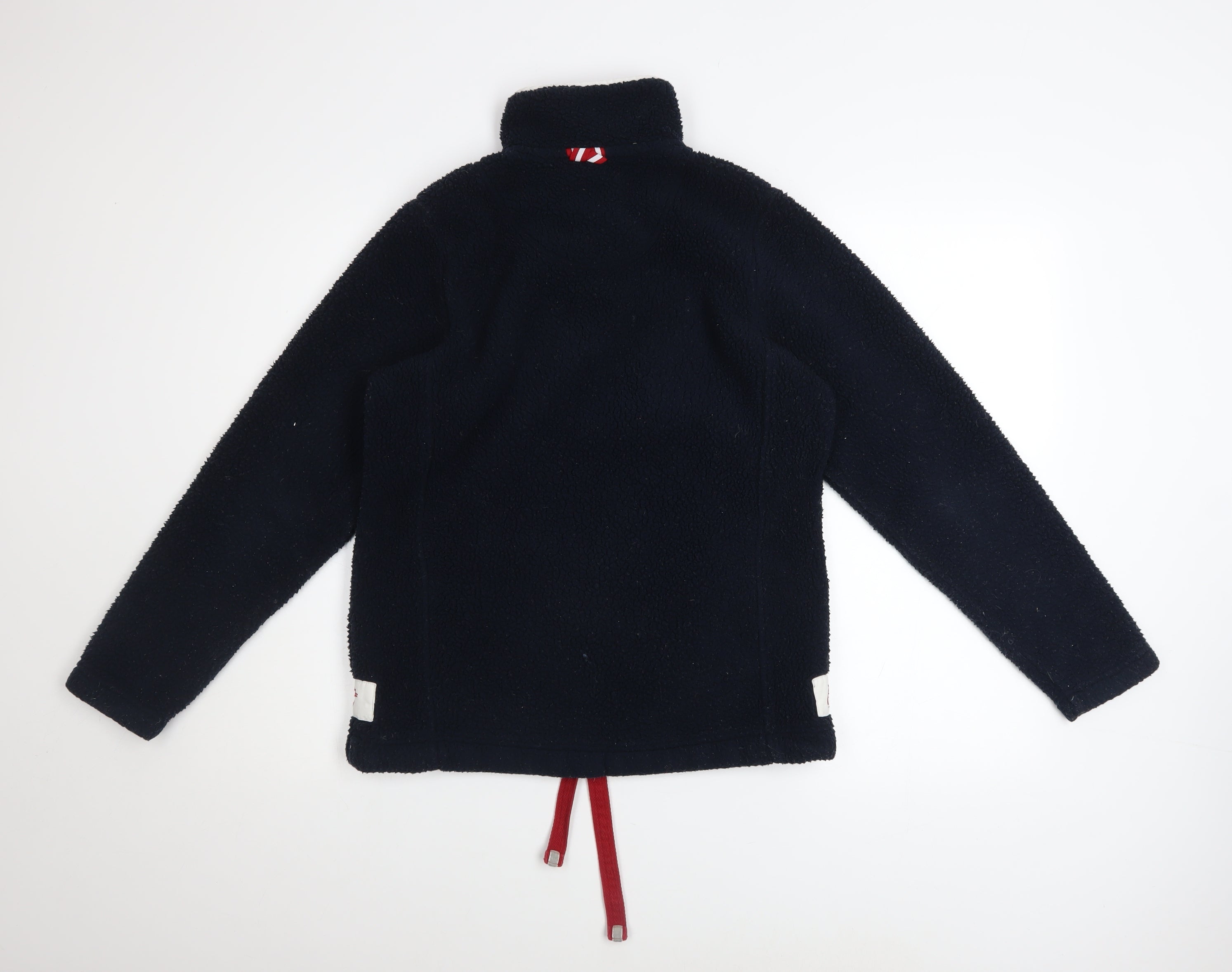 Joules Womens Pullover Sweatshirt Size 8 Blue Long Sleeve Casual 1/2 Zip Button - close detail