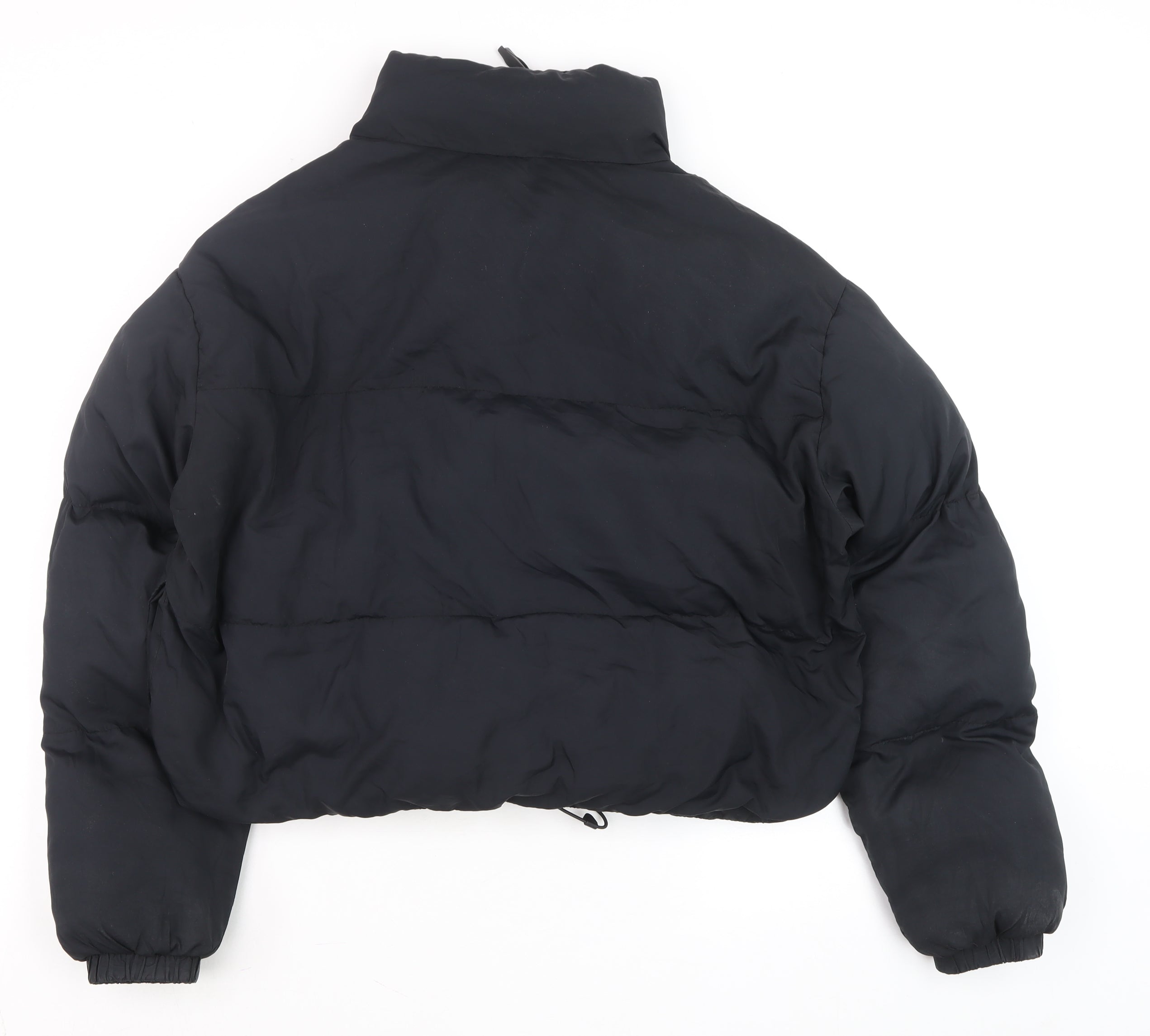 Fabletics Mens Puffer Jacket Size S Black Short Casual Full Zip Zip - close detail