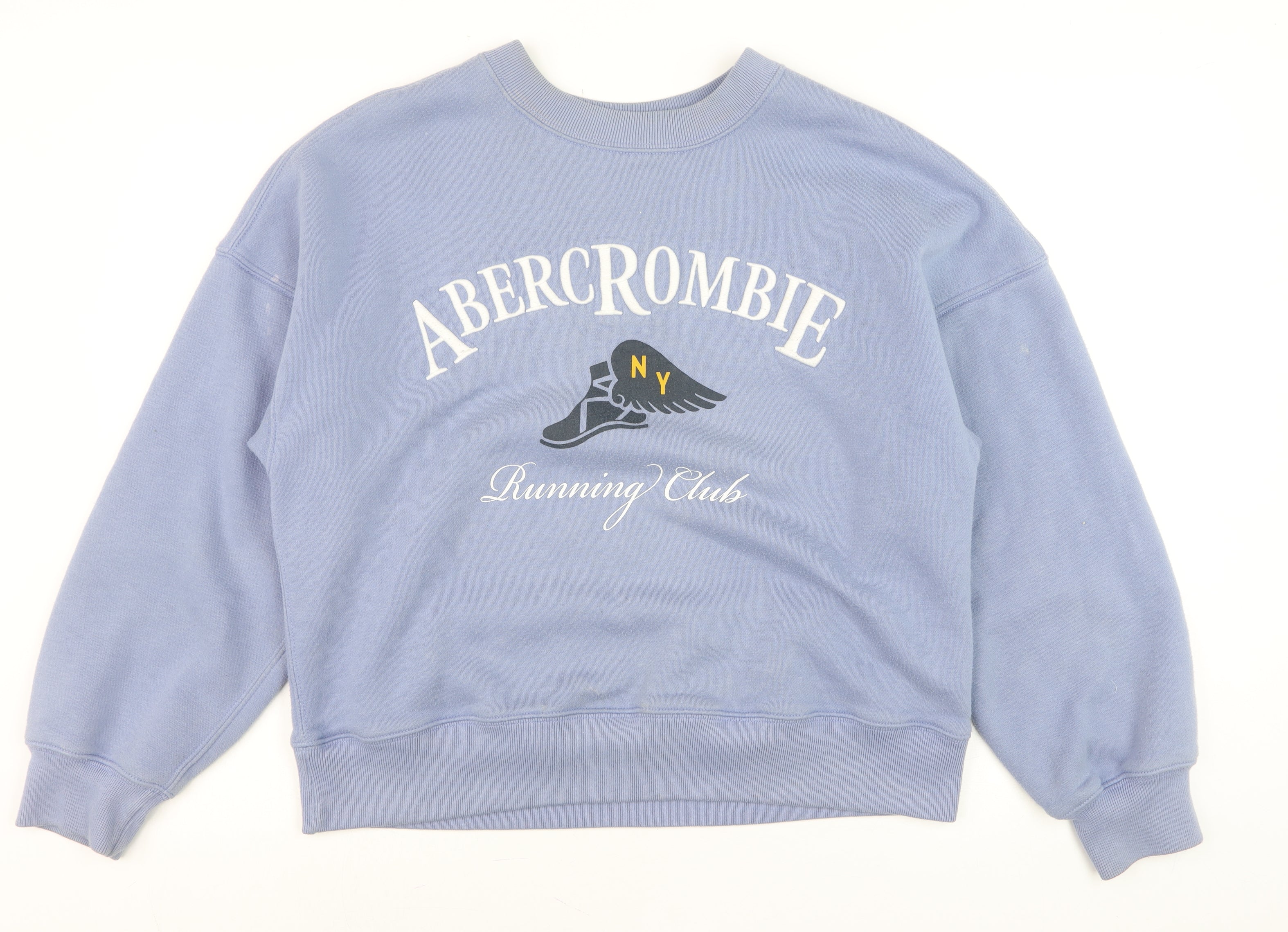 Abercrombie & Fitch Mens Pullover Sweatshirt Size M Blue Graphic Print Logo - reverse view
