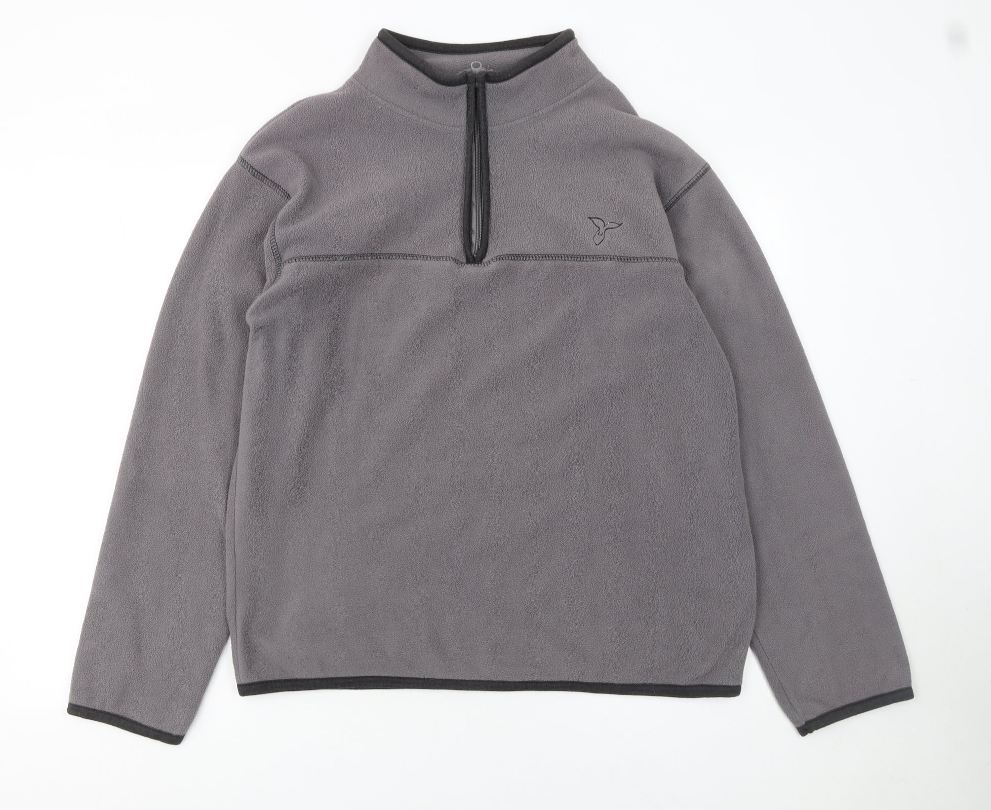Kangaroo Poo Mens Pullover Sweatshirt Size L Grey Long Sleeve 1/4 Zip - reverse view