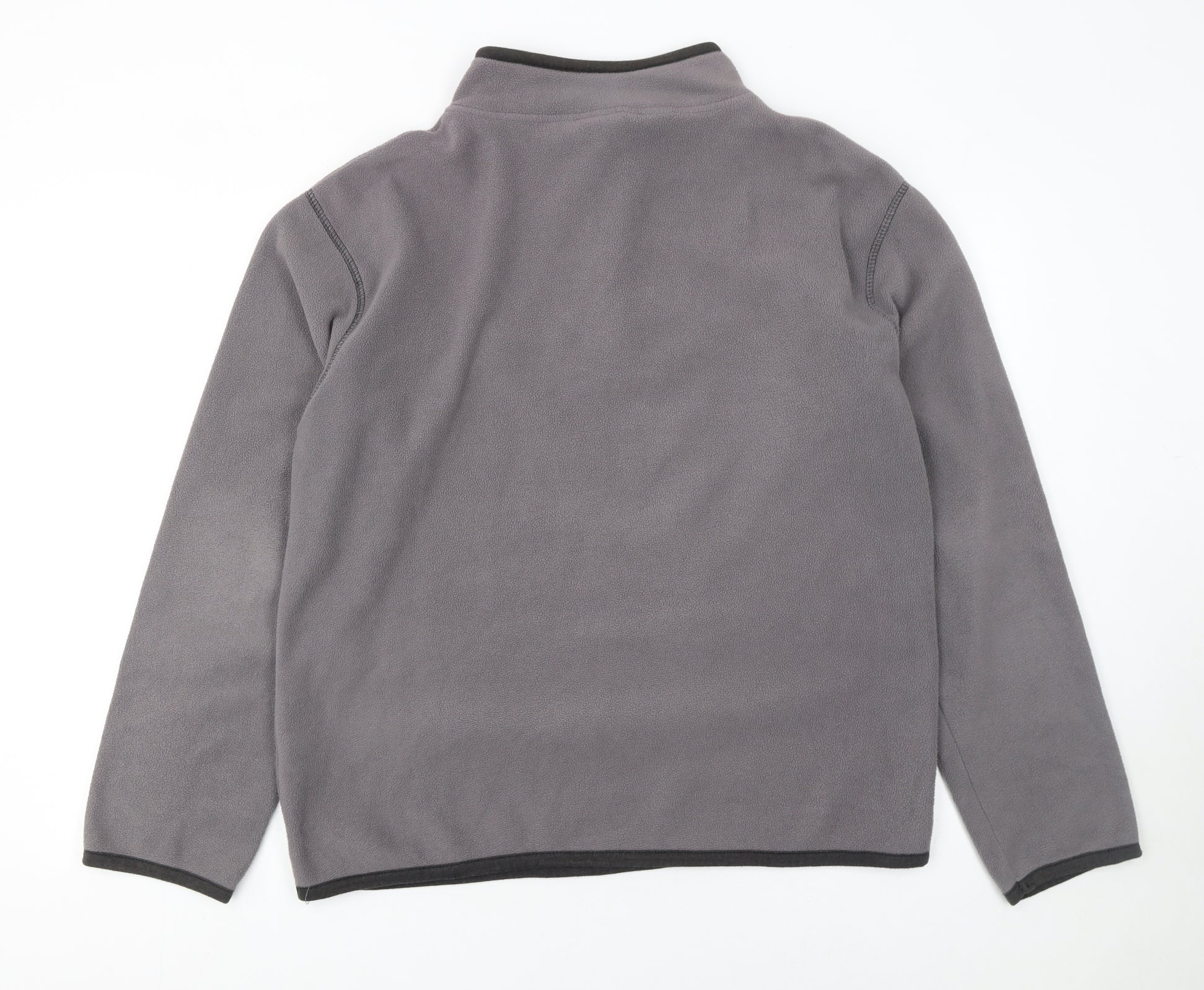 Kangaroo Poo Mens Pullover Sweatshirt Size L Grey Long Sleeve 1/4 Zip - close detail