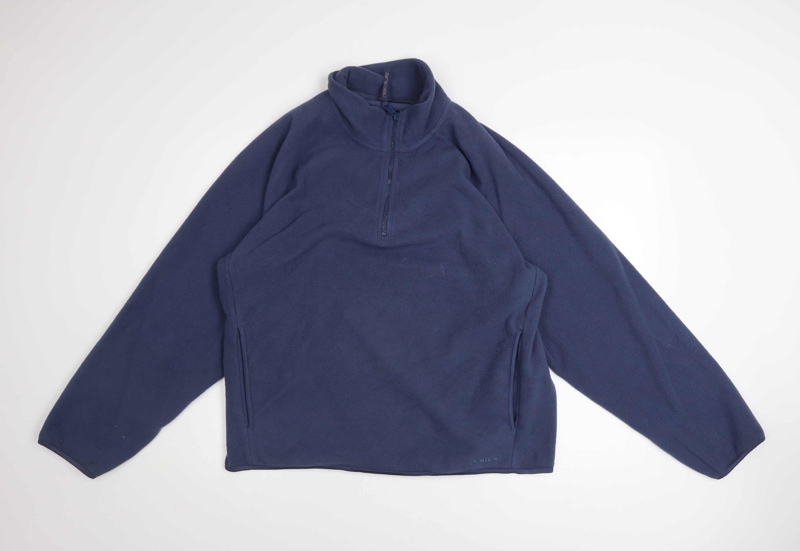 Animal Womens Pullover Sweatshirt Size 16 Blue Long Sleeve Casual 1/2 Zip - reverse view