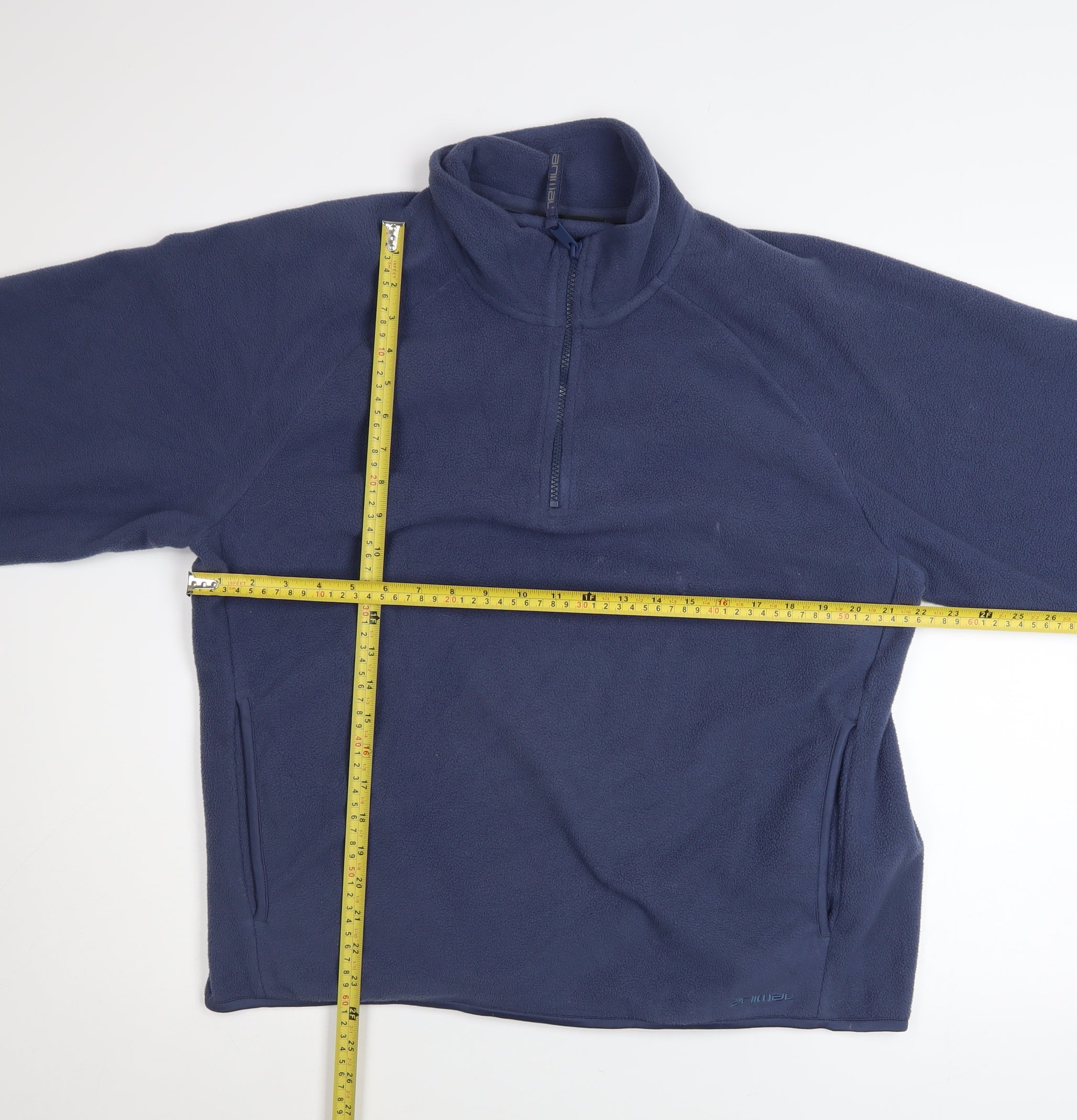 Animal Womens Pullover Sweatshirt Size 16 Blue Long Sleeve Casual 1/2 Zip - label detail