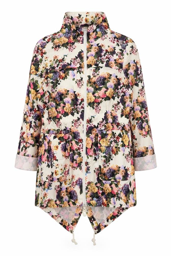 Brave Soul Womens Anorak Jacket Size 10 Multicoloured Floral Mid-Length Casual - front view
