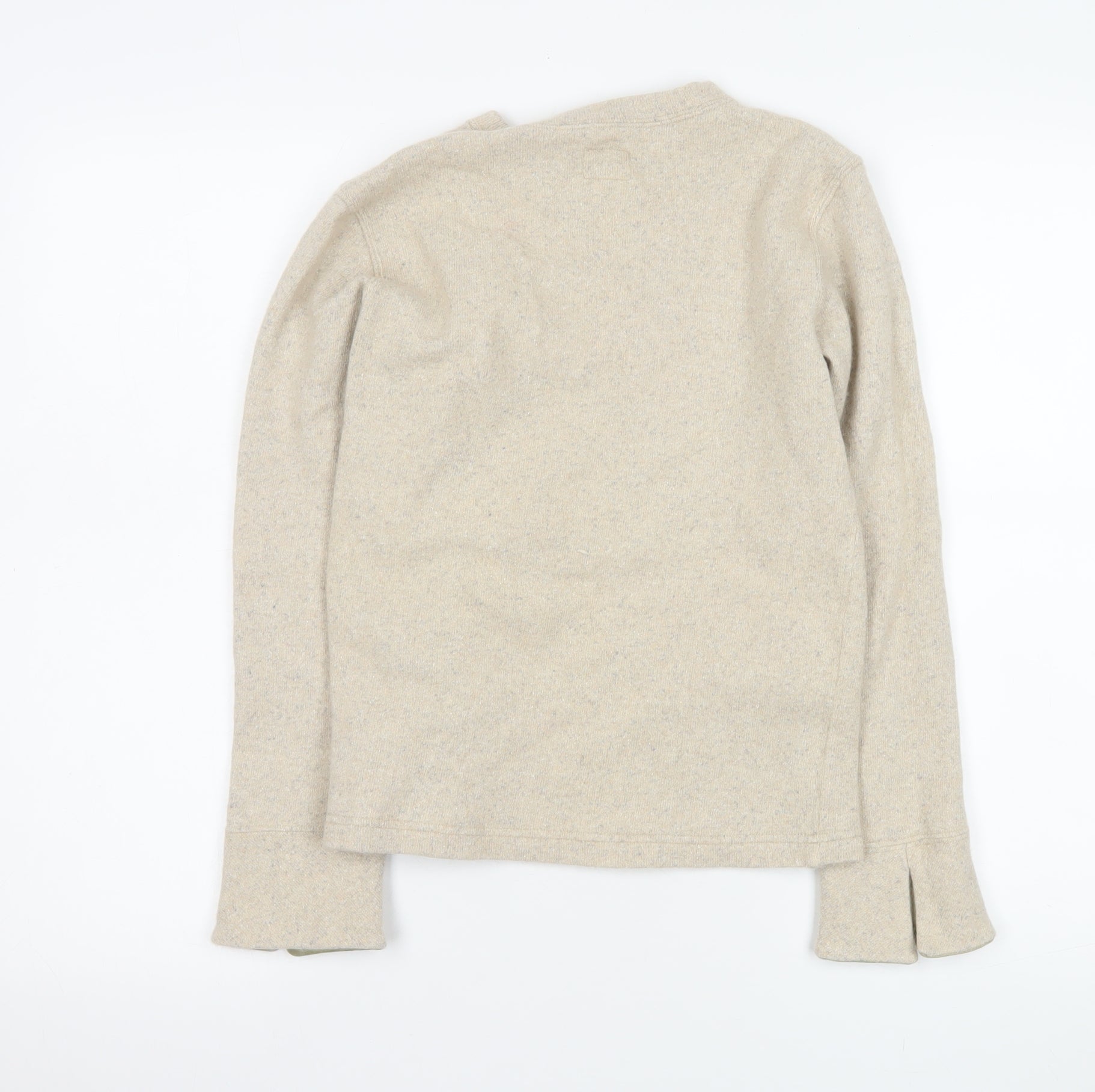 ARMANI Teens Pullover Jumper Size L Beige Crew Neck Long Sleeve Casual - close detail