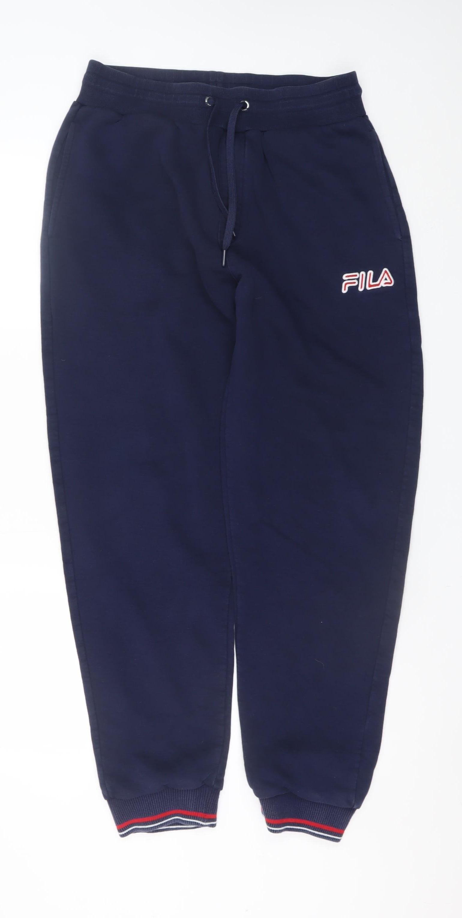 FILA Mens Jogger Trousers Size M Blue Casual Elastic Waist Logo - reverse view