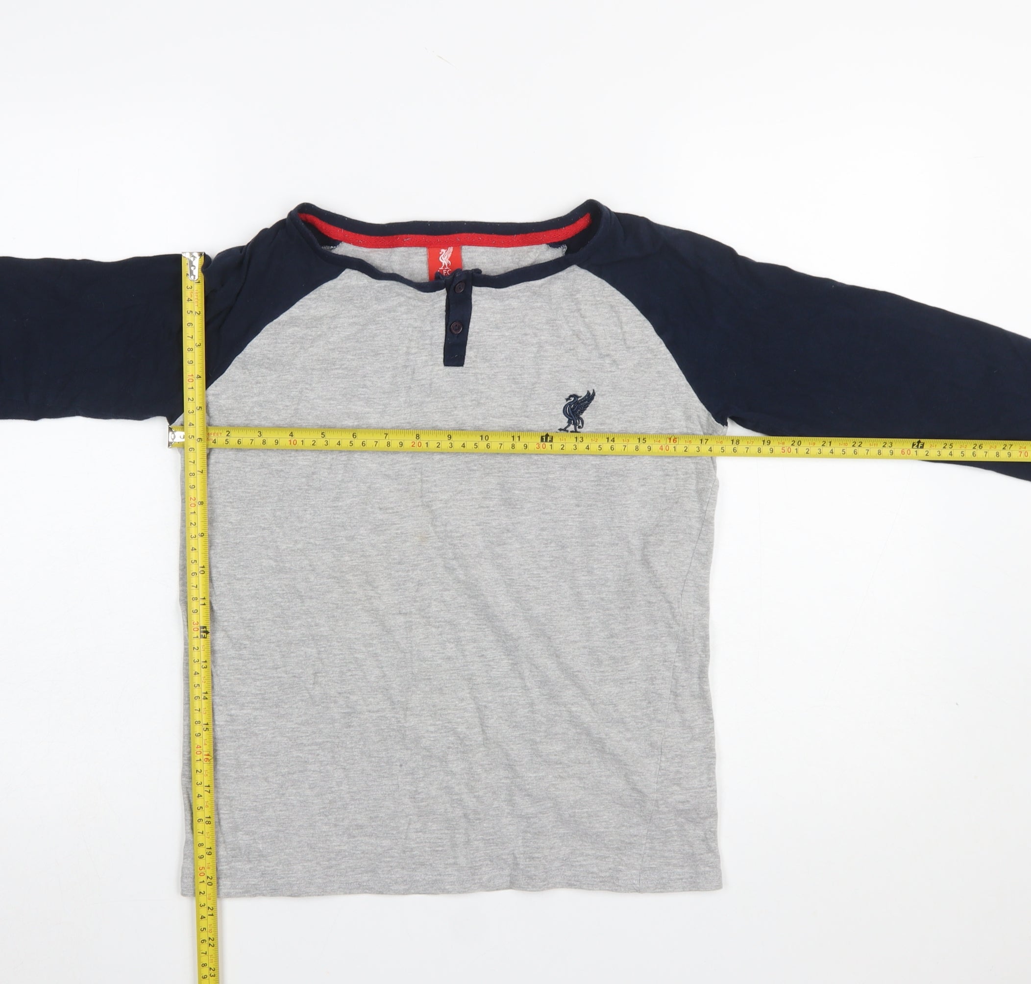 L.F.C. Boys Pyjama Top Size 11-12 Years Multicoloured Solid Long Sleeve - label detail