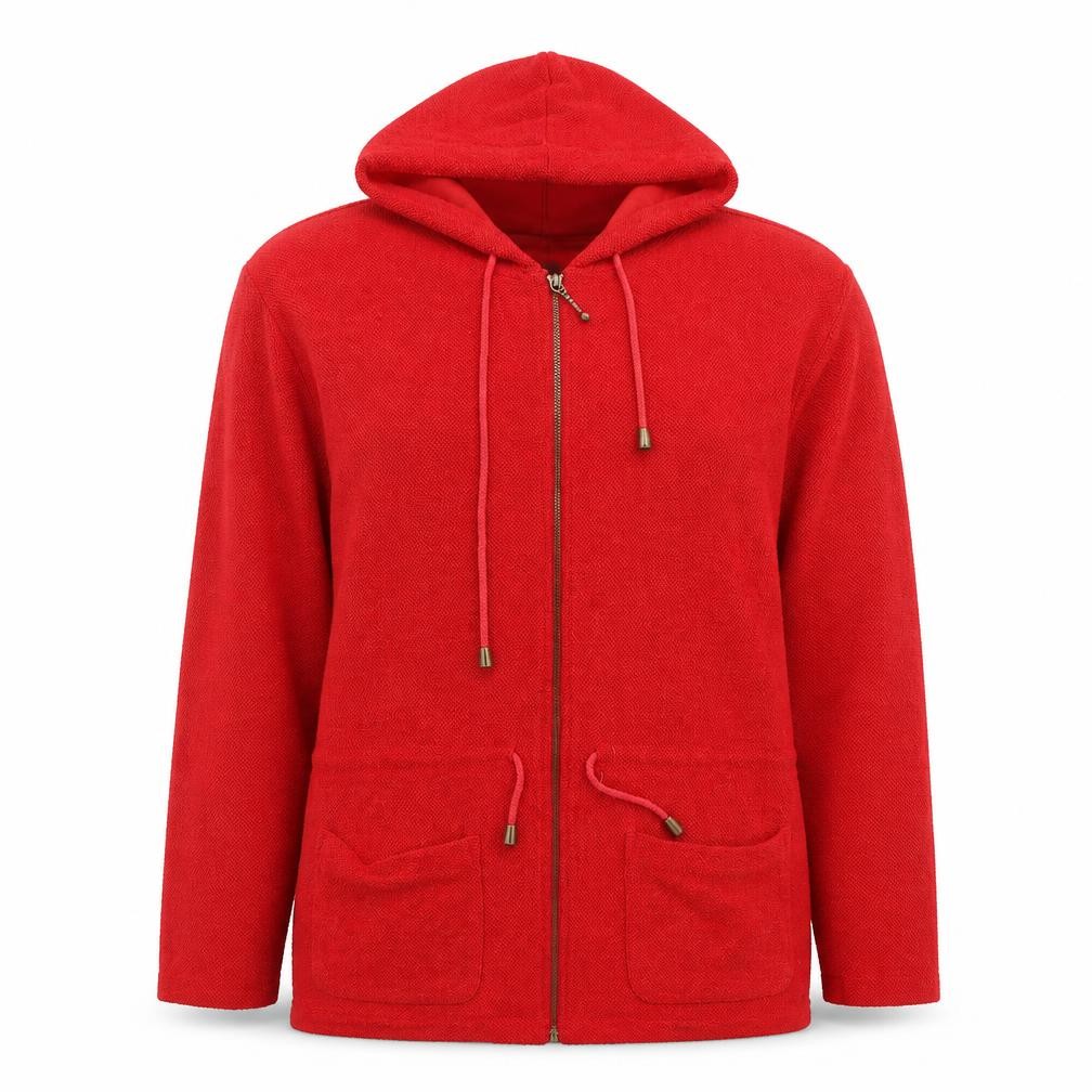 DASH Womens Full Zip Hoodie Size 14 Red Long Sleeve Casual Drawstring - front view