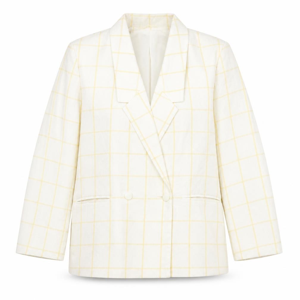 Principles Womens Trouser Suit Blazer Size 16 Ivory Check Long Sleeve Business - front view