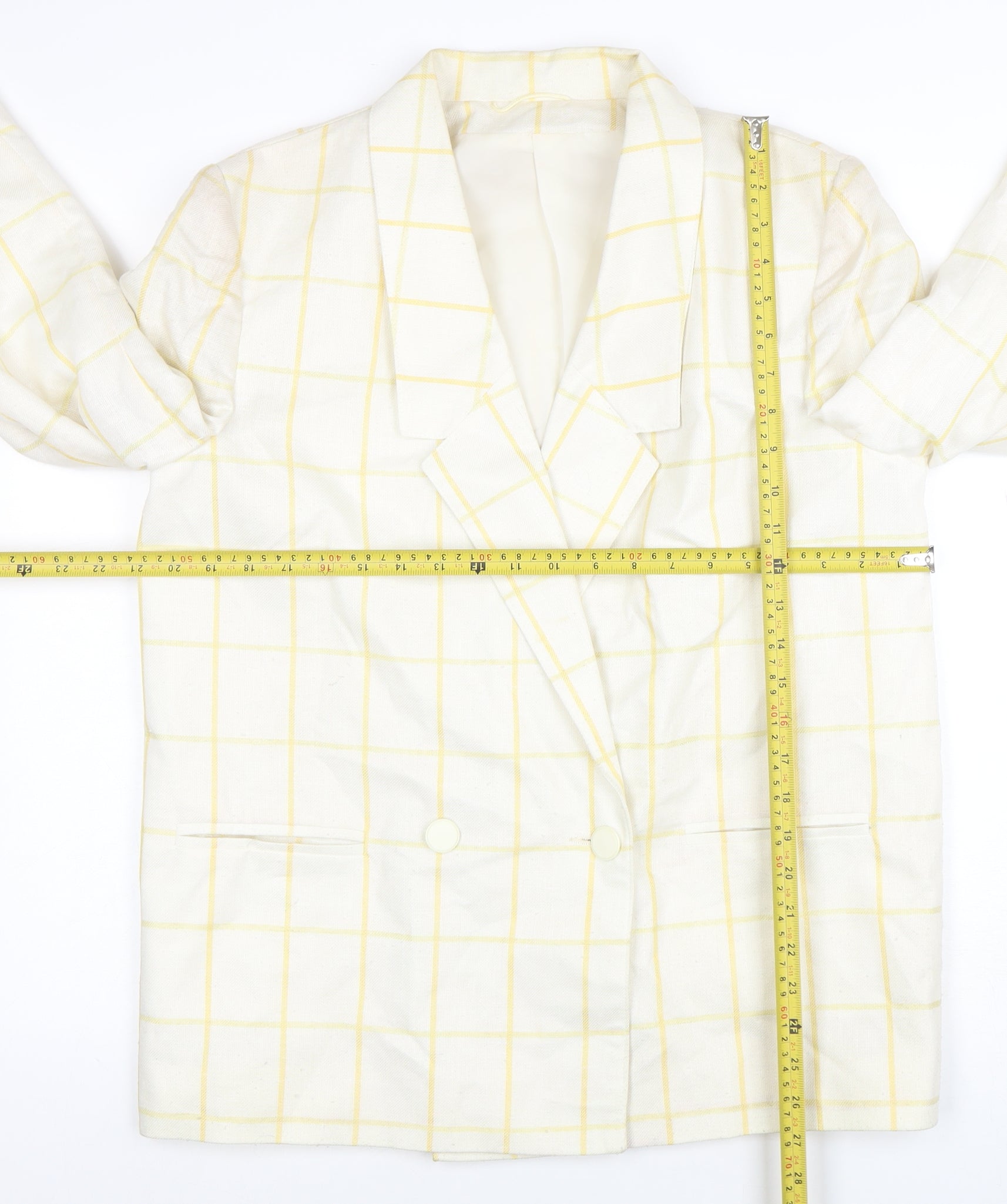 Principles Womens Trouser Suit Blazer Size 16 Ivory Check Long Sleeve Business - label detail