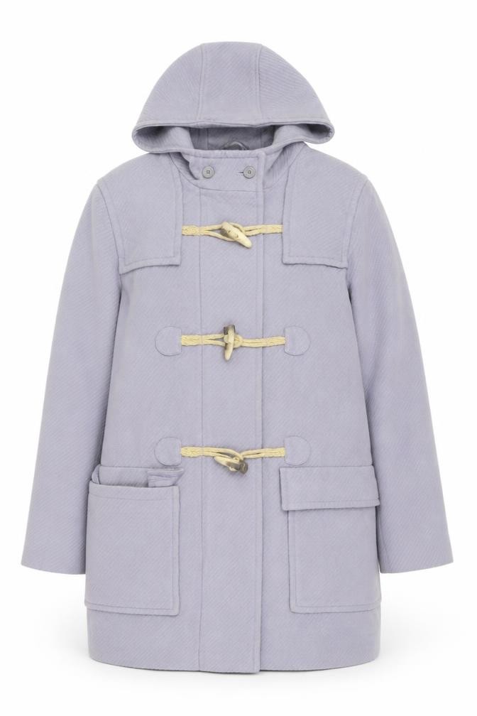 Marks & Spencer Womens Duffle Coat Size 16 Purple Long Long Sleeve Casual Hooded - front view