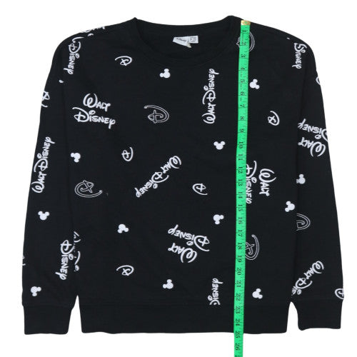 Primark Womens Pullover Sweatshirt Size L Black Logo Long Sleeve Casual - close detail