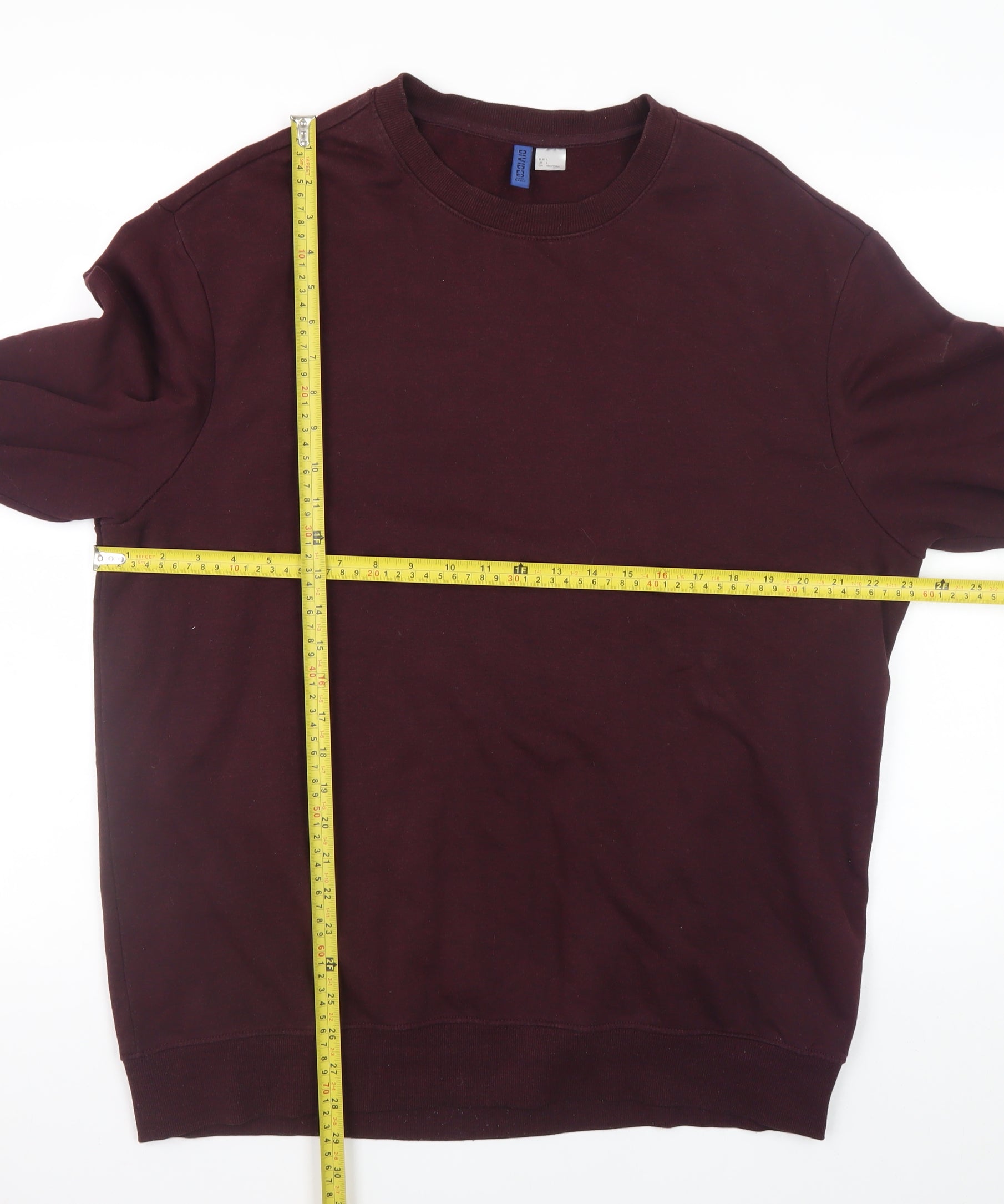 H&M Mens Pullover Sweatshirt Size L Brown Long Sleeve All Seasons - label detail