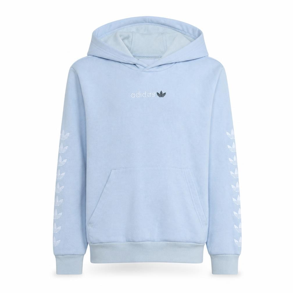 Adidas Girls Pullover Hoodie Size 13-14 Years Blue Graphic Print Long Sleeve - front view