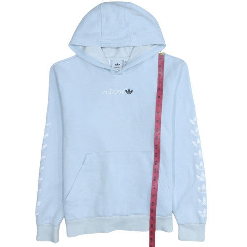 Adidas Girls Pullover Hoodie Size 13-14 Years Blue Graphic Print Long Sleeve - close detail