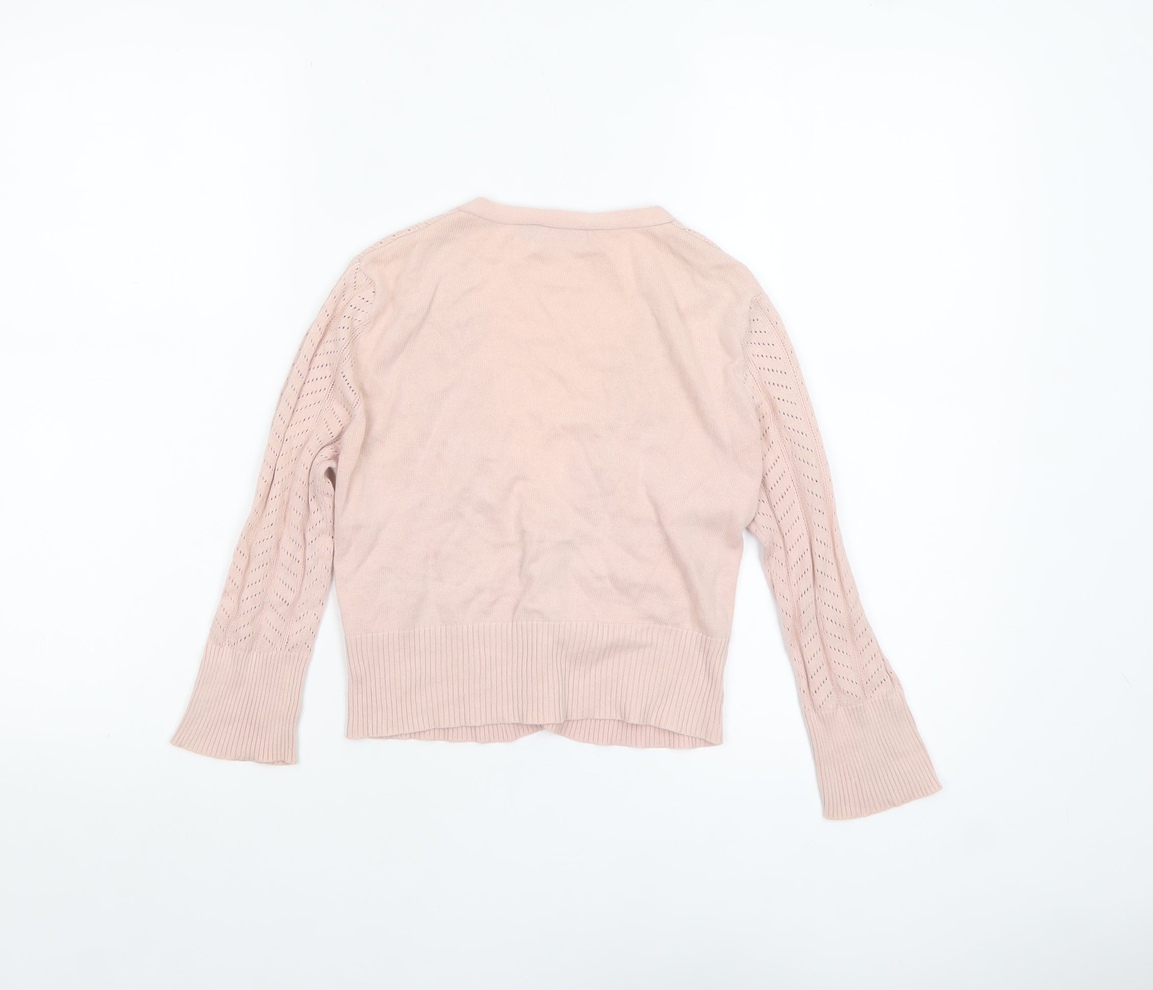 Womens Mexx Size S Cardigan Jumper Pink V-Neck Long Sleeve Casual Lightweight - close detail