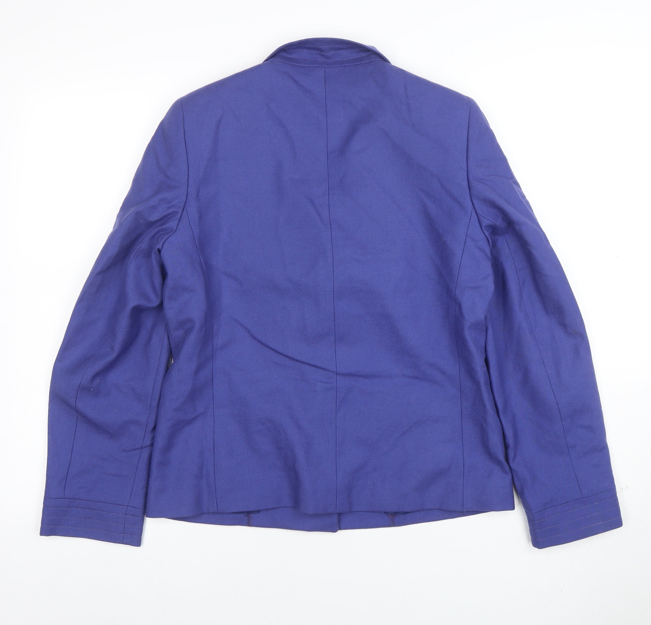 Dereta Womens Trouser Suit Suit Jacket Size 10 Blue Long Sleeve Business Lined - reverse view