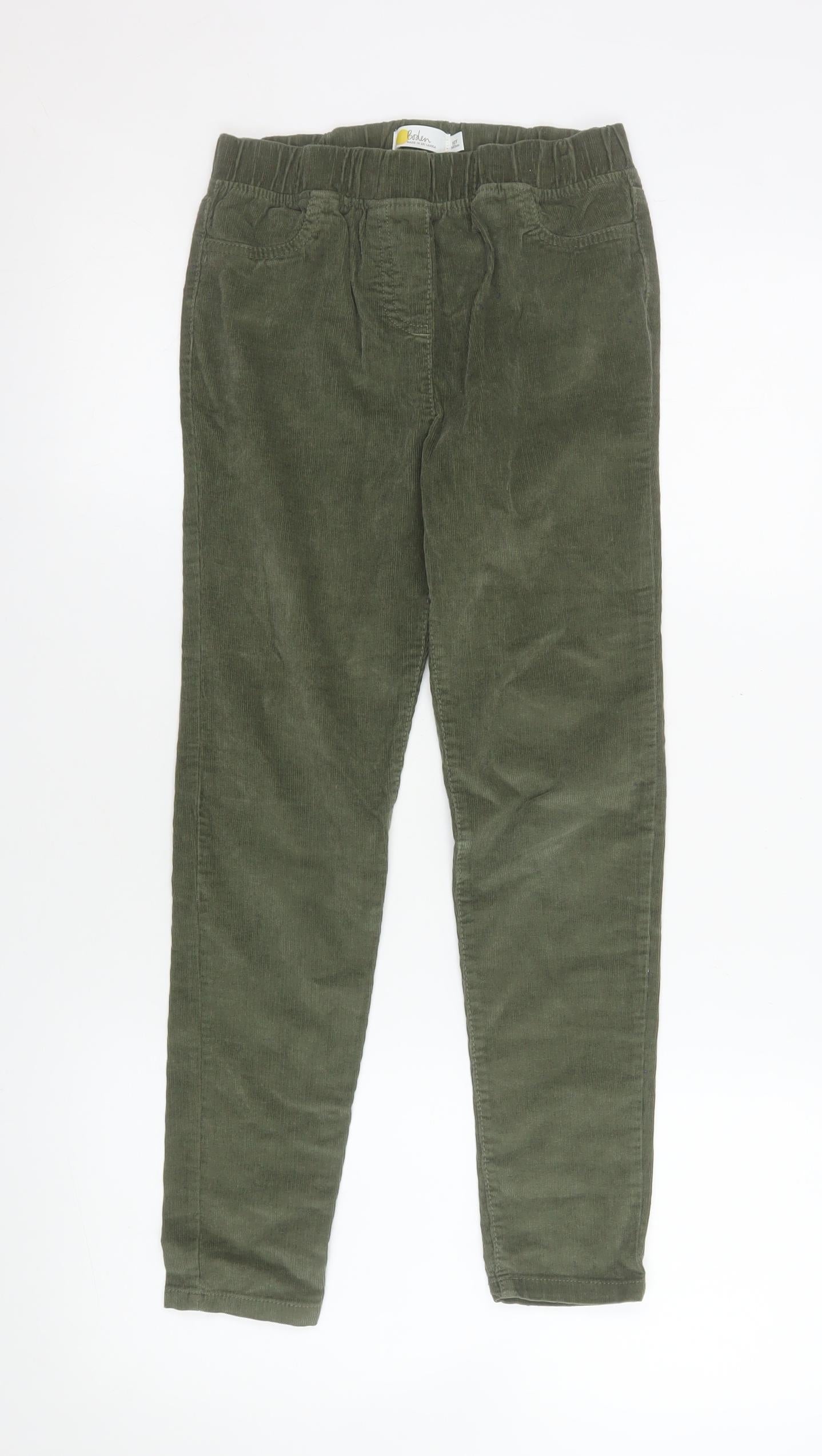 Girls Boden Size 10 Years Jegging Trousers Green Casual Elastic Waist L28 - reverse view