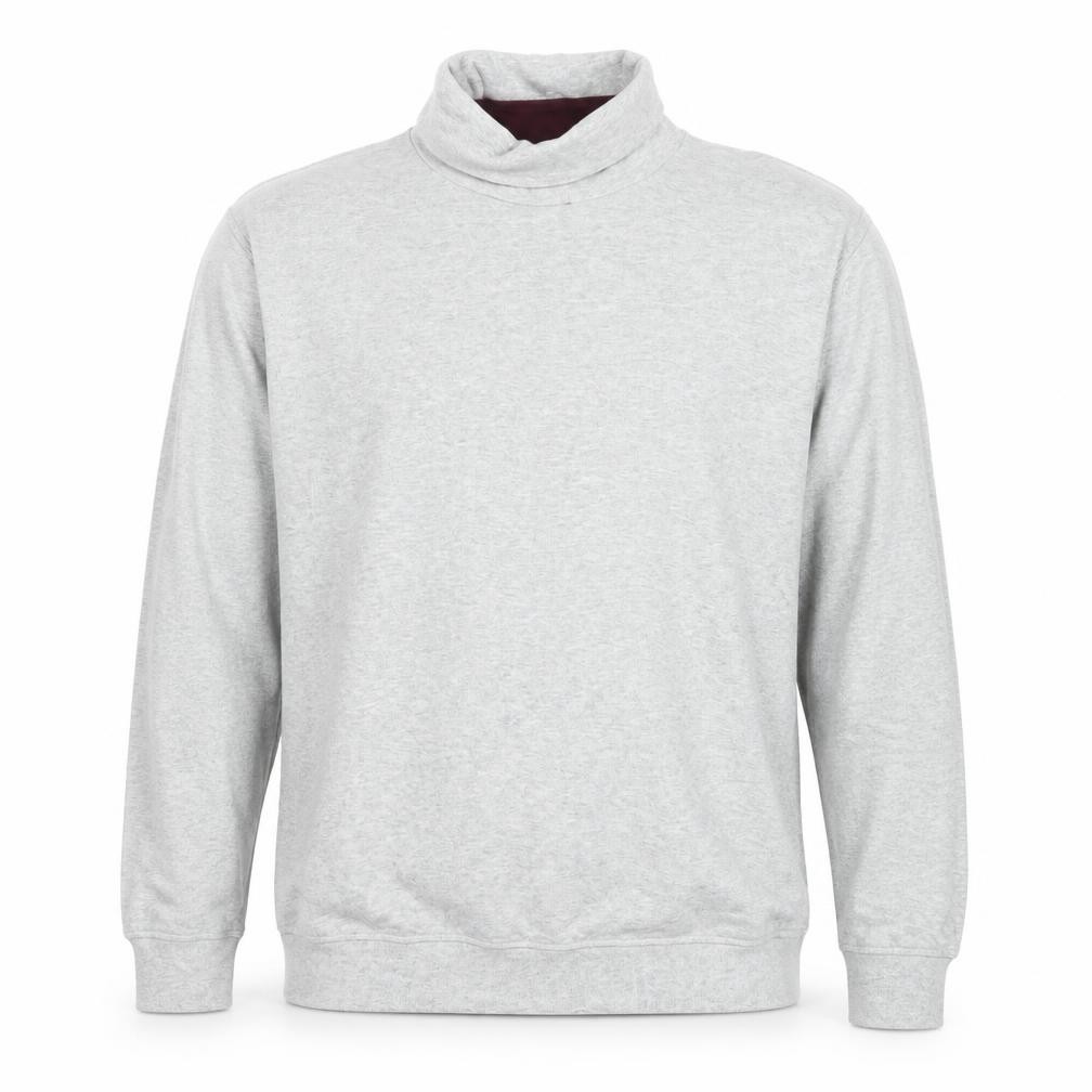 Ted Baker Mens Button-Up Size L Grey Solid Roll Neck Long Sleeve Casual - front view