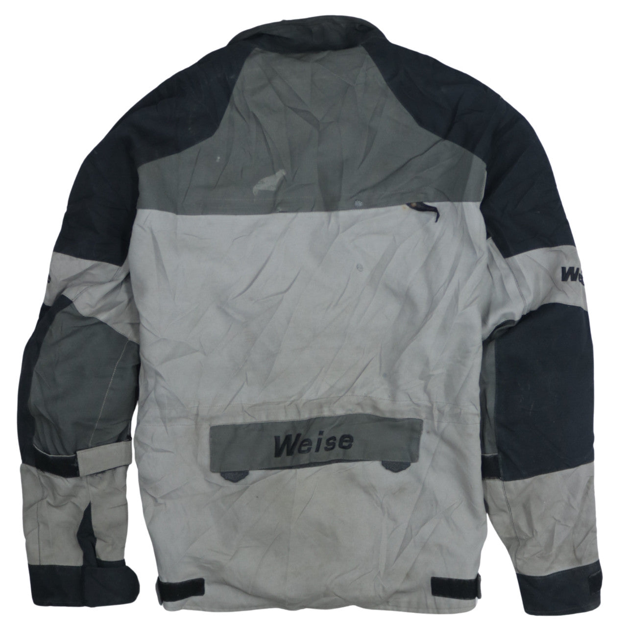 Weise Mens Motorcycle Jacket Size S Grey Mid-Length Casual Pockets Zip - label detail