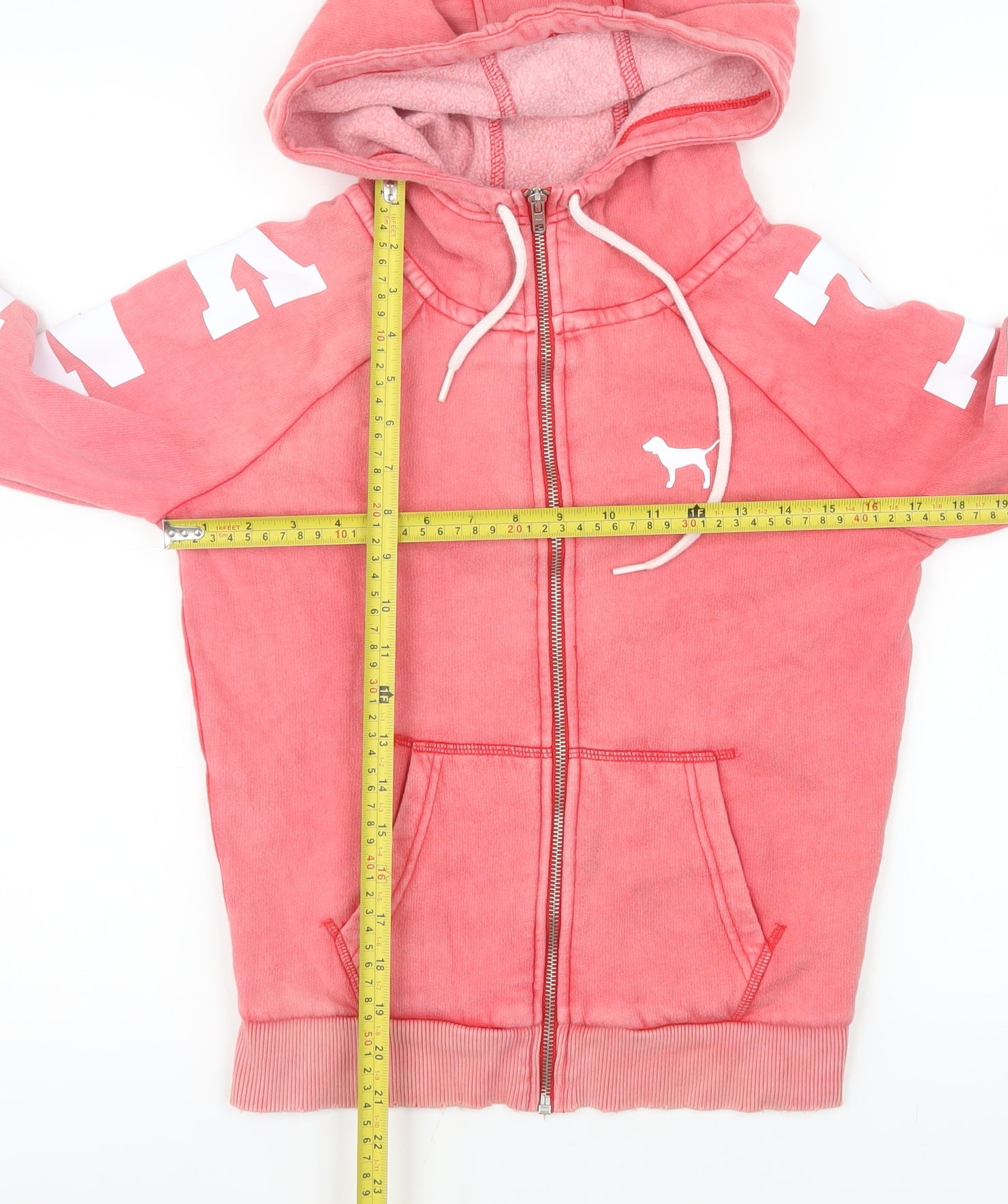 Victoria's Secret Womens Basic Jacket Size XS Pink Short Long Sleeve Casual Logo - label detail