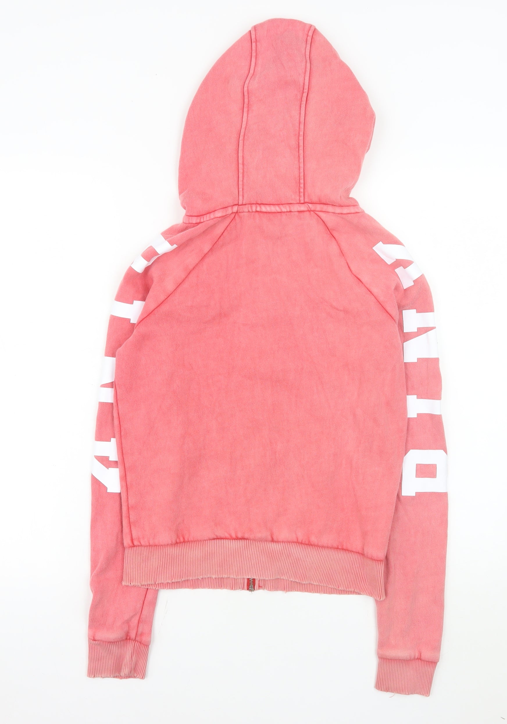 Victoria's Secret Womens Basic Jacket Size XS Pink Short Long Sleeve Casual Logo - close detail