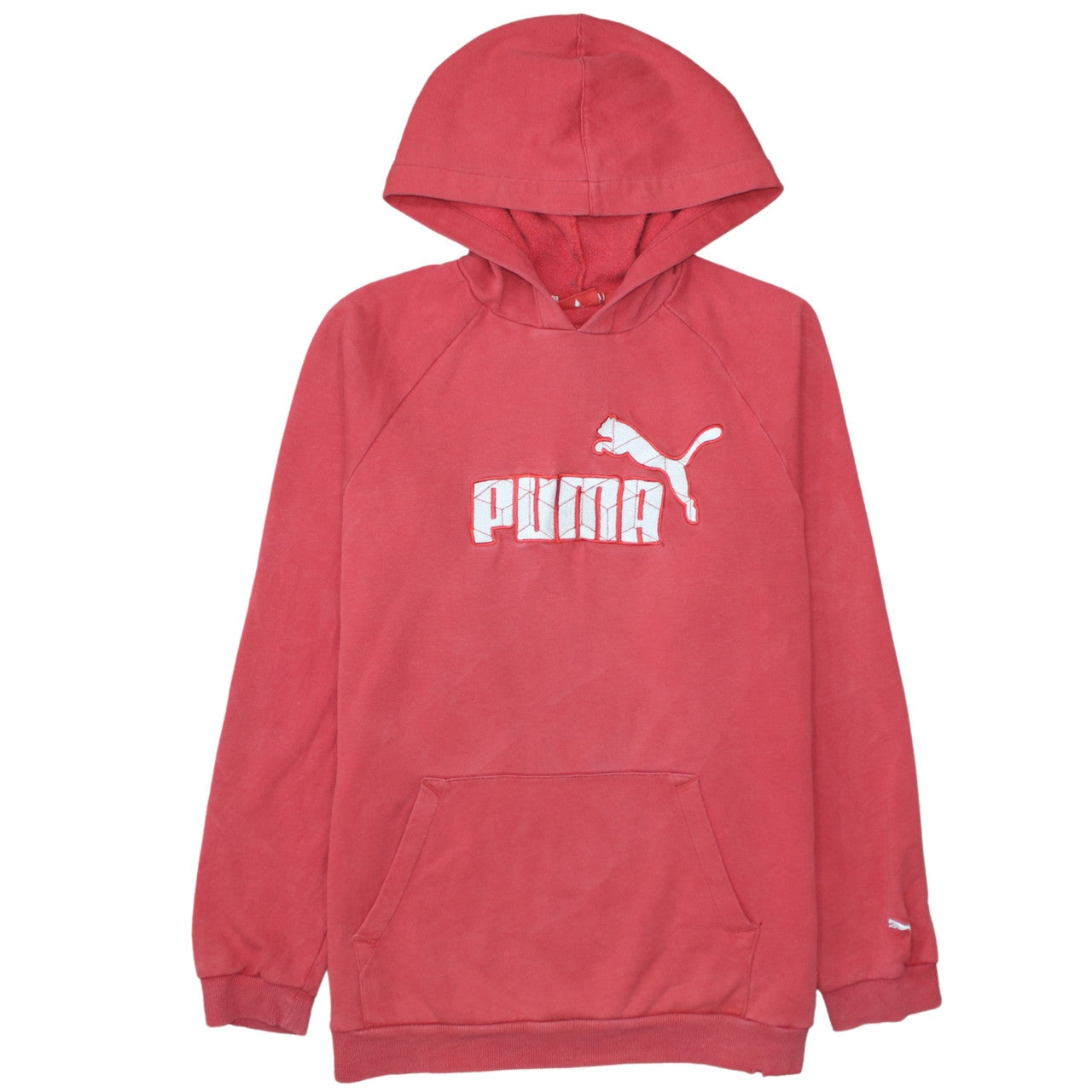 PUMA Womens Pullover Hoodie Size 14 Pink Long Sleeve Casual Hooded Logo - reverse view