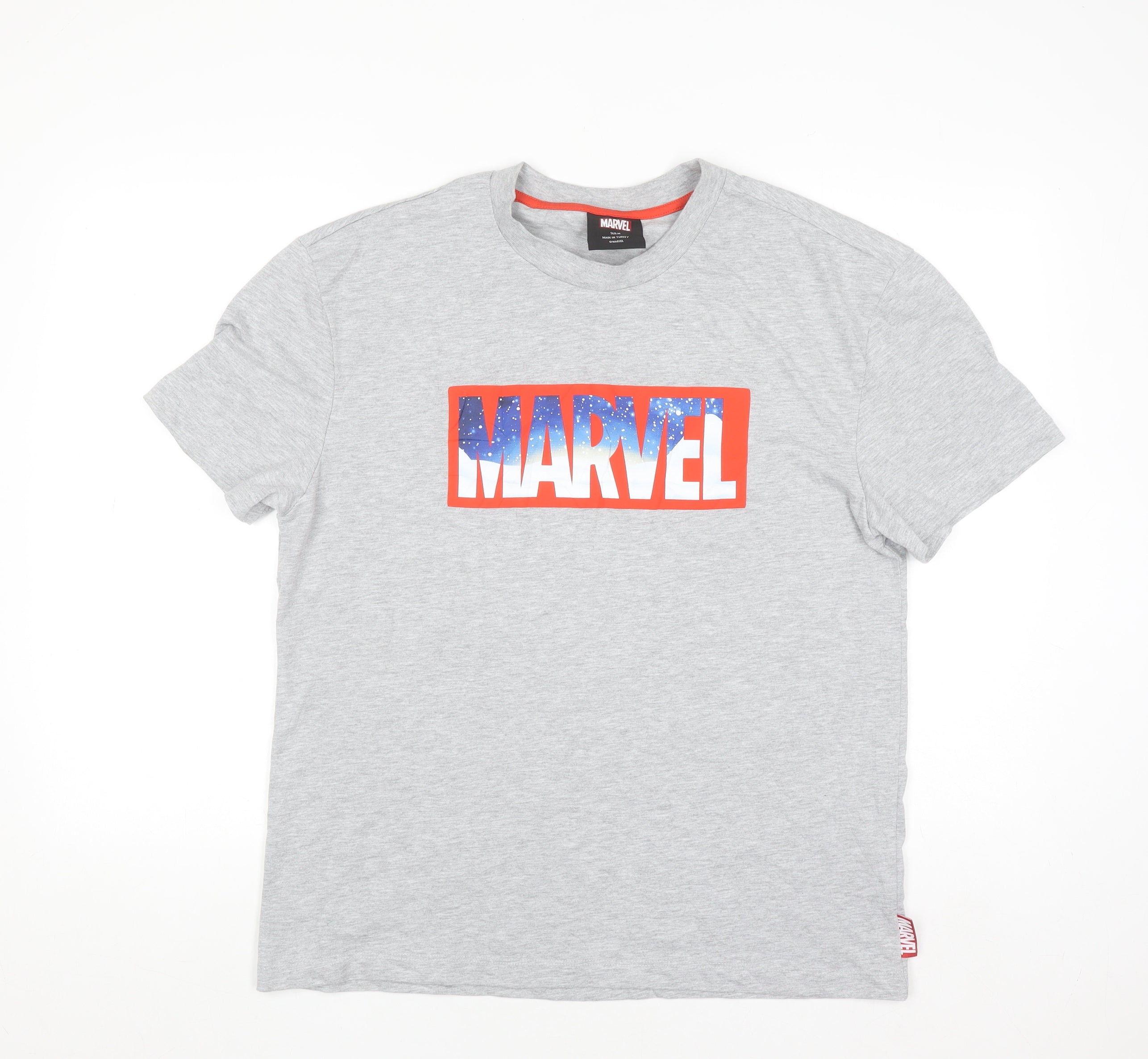 Marvel Mens T-Shirt Size M Grey Graphic Print Crew Neck Short Sleeve Lightweight - reverse view