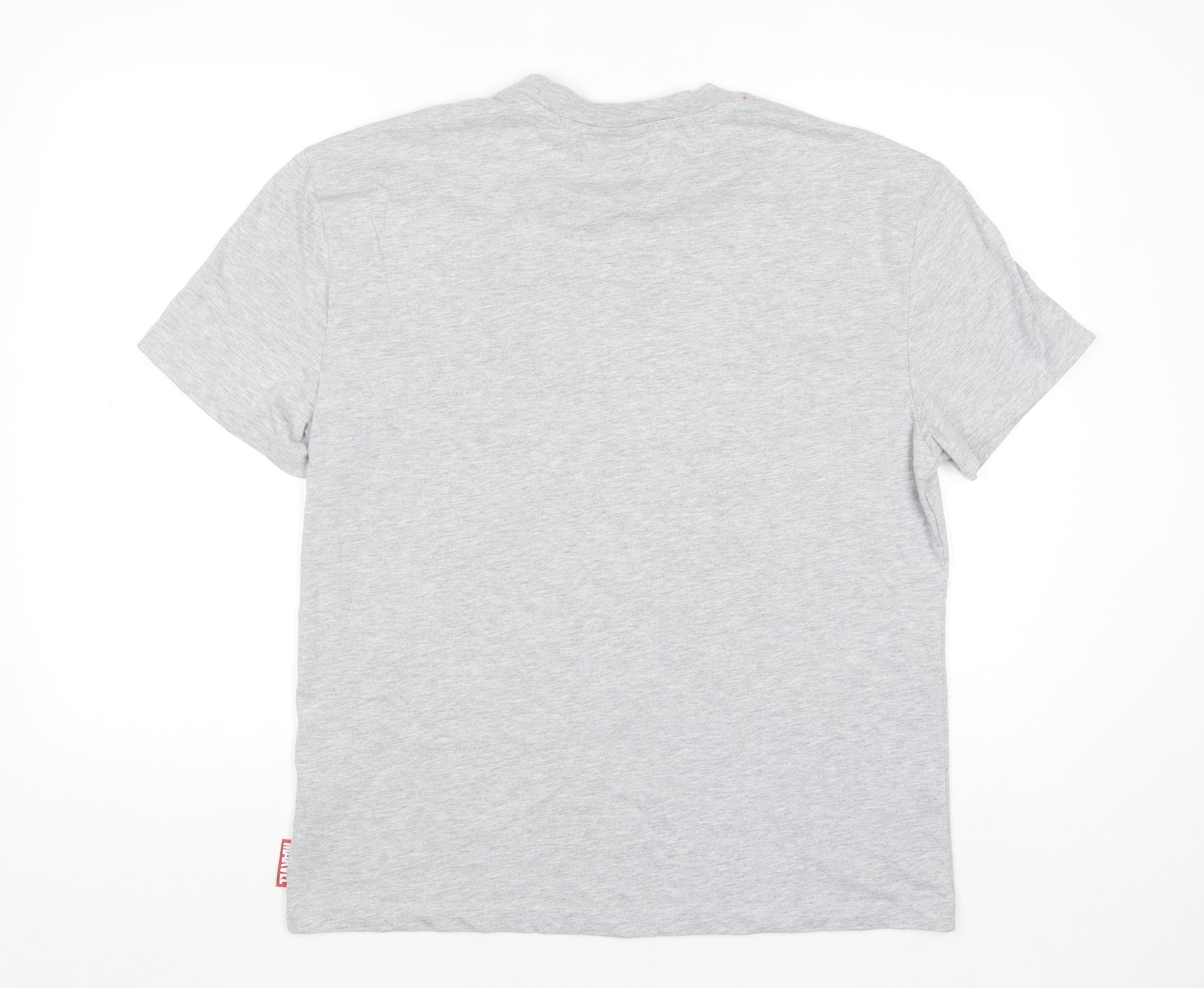 Marvel Mens T-Shirt Size M Grey Graphic Print Crew Neck Short Sleeve Lightweight - close detail