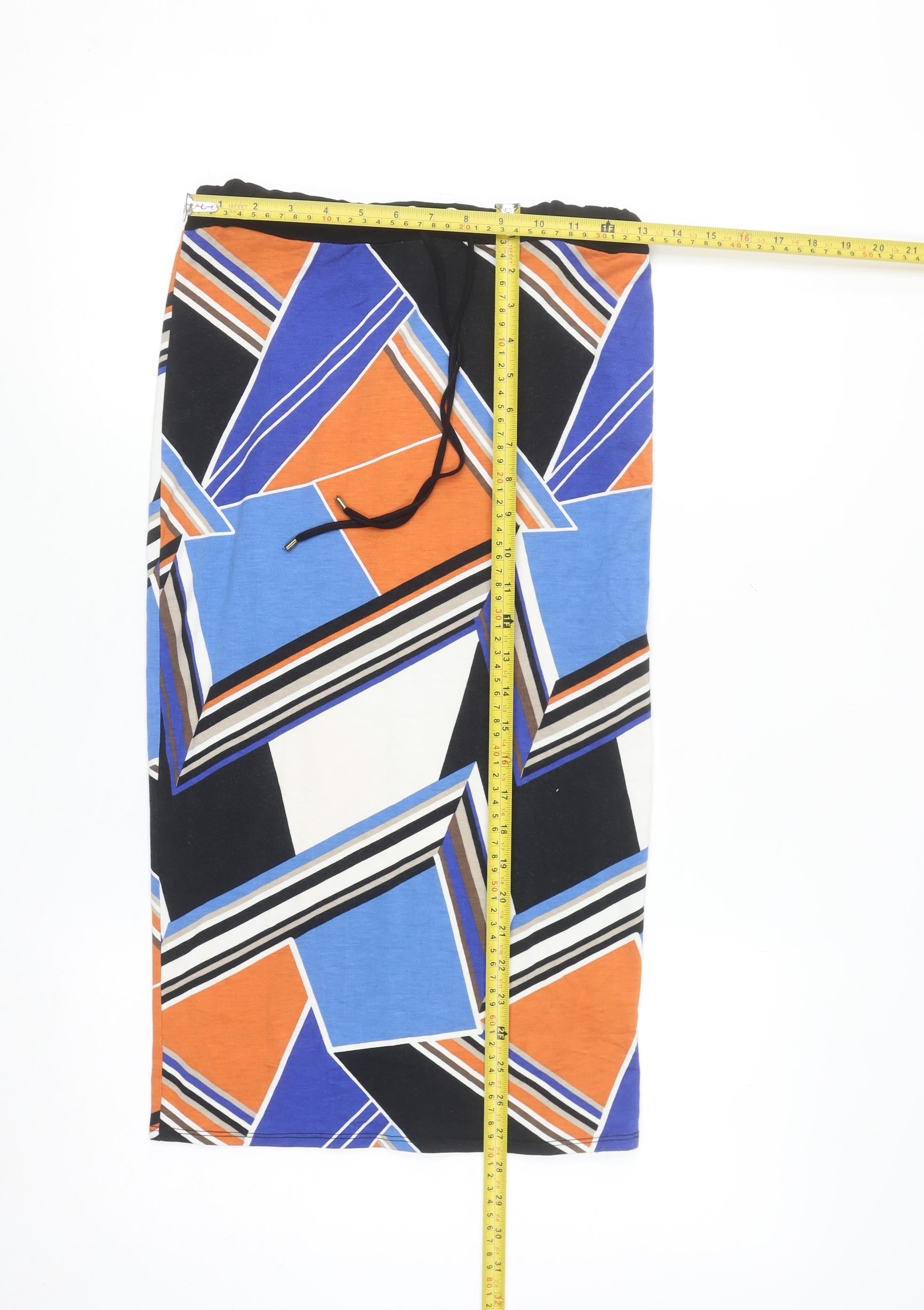 Dorothy Perkins Womens Straight & Pencil Skirt Size 8 Multicoloured Geometric - label detail
