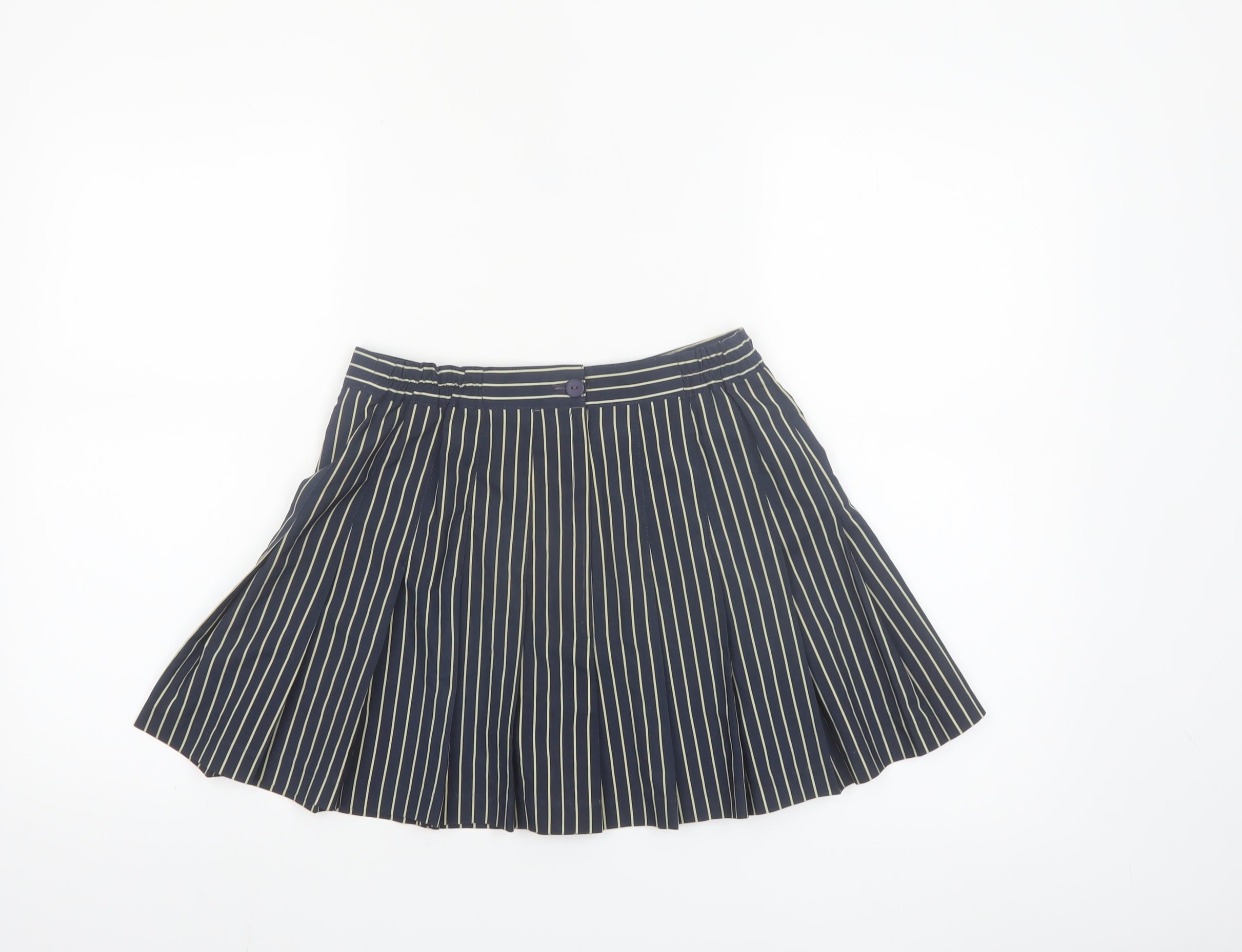 Tail Womens Pleated Skirt Size 10 Blue Striped Casual Lightweight - close detail