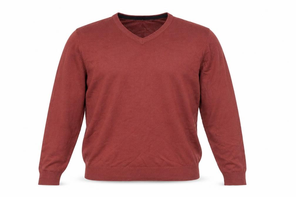 Mens James Pringle Size S Pullover Jumper Brown V-Neck Long Sleeve Casual - front view