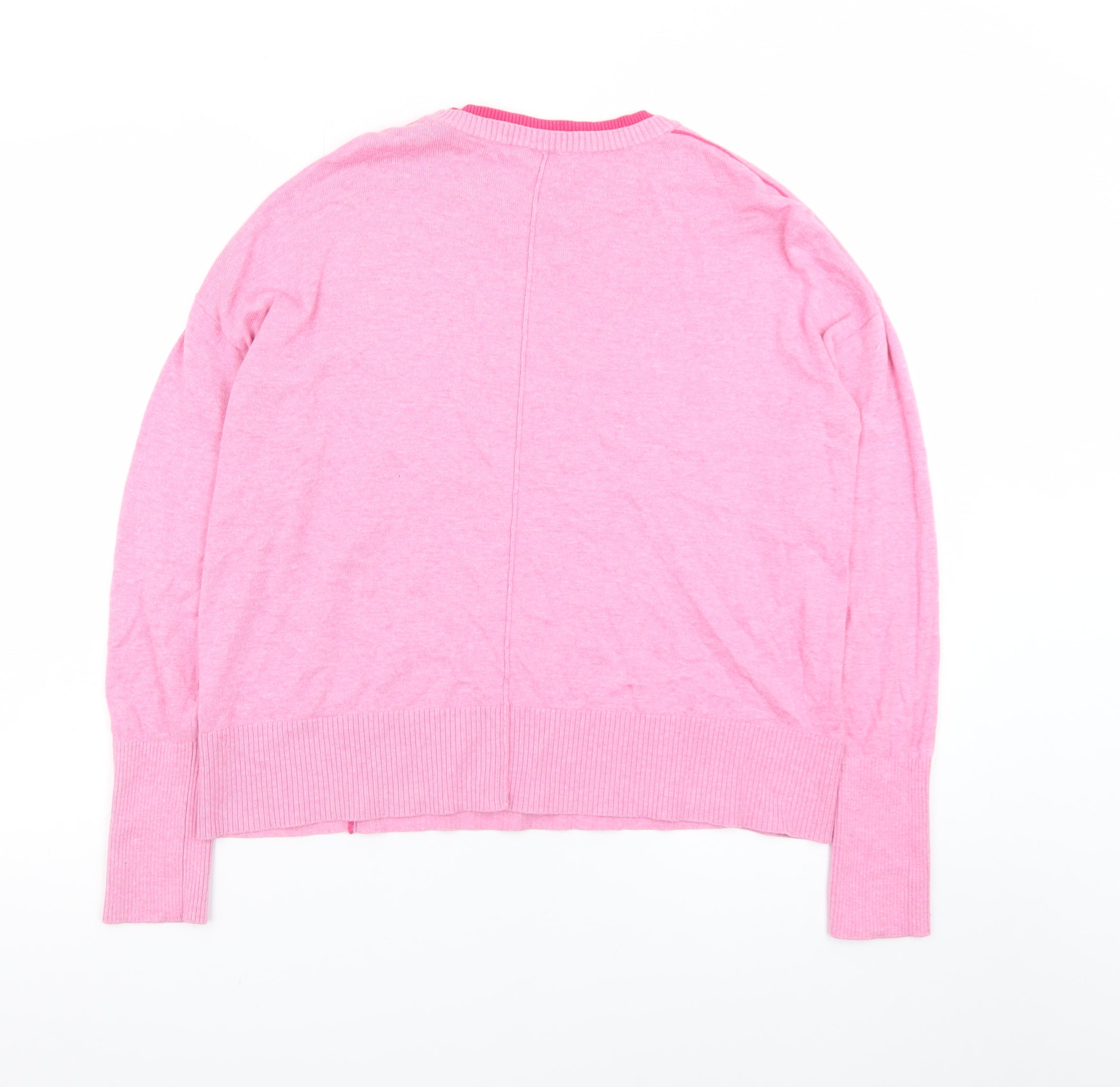 Joules Womens Pullover Jumper Size 10 Pink Crew Neck Long Sleeve Casual - close detail