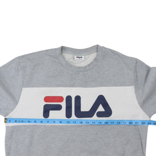 FILA Mens Pullover Sweatshirt Size L Grey Graphic Print Long Sleeve Logo - label detail