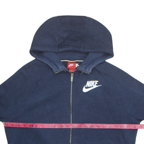 Womens Nike Size L Full Zip Hoodie Blue Long Sleeve Casual Logo - label detail