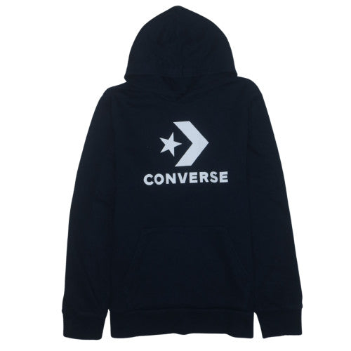 Converse Teens Pullover Hoodie Size XL Black Long Sleeve Casual Hooded Logo - reverse view