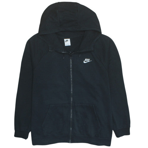 Nike Womens Full Zip Hoodie Size 2XL Black Long Sleeve Activewear Logo - reverse view