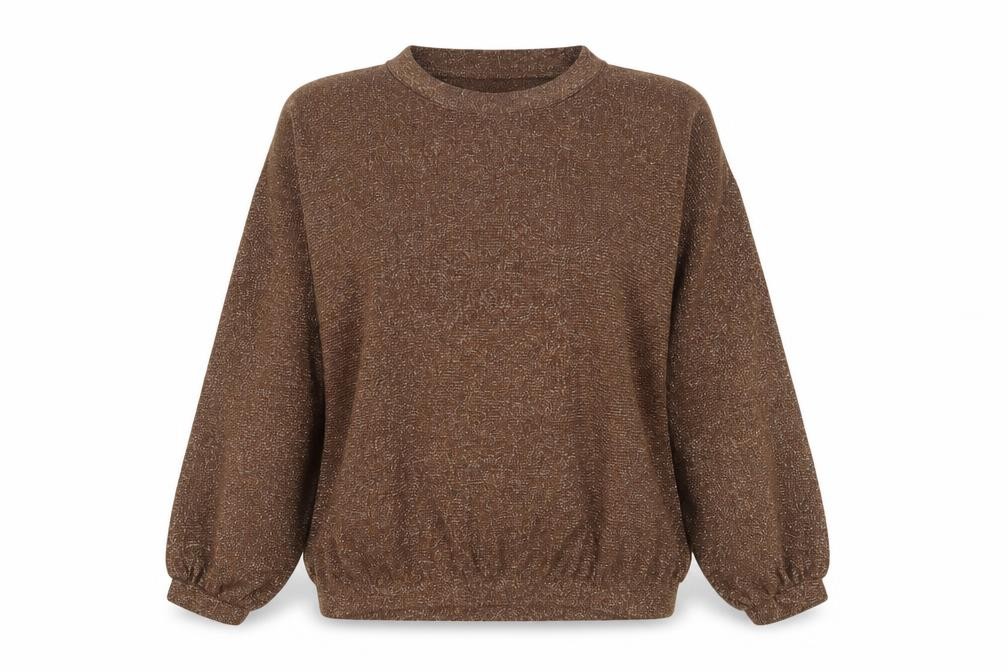 Richard & Co. Womens Pullover Jumper Size S Brown Mock Neck Long Sleeve Casual - front view
