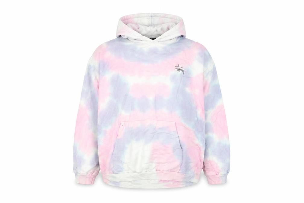 Stussy Womens Pullover Hoodie Size 10 Multicoloured Colourblock Long Sleeve Logo - front view