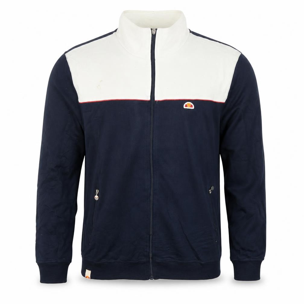 ellesse Mens Full Zip Sweatshirt Size L Blue Long Sleeve Logo - front view