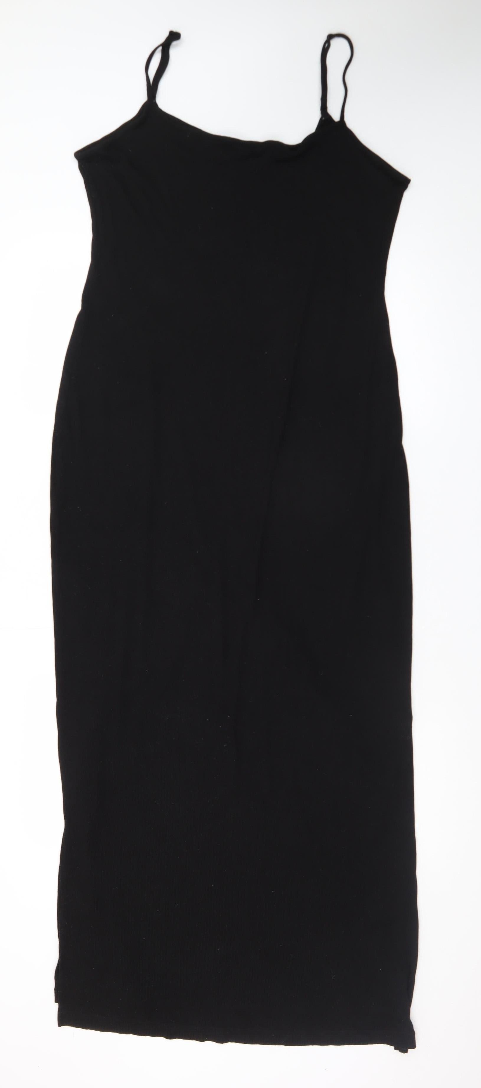 Seraphine Womens Bodycon Dress Size 2XL Black Midi Scoop Neck Sleeveless Casual - reverse view