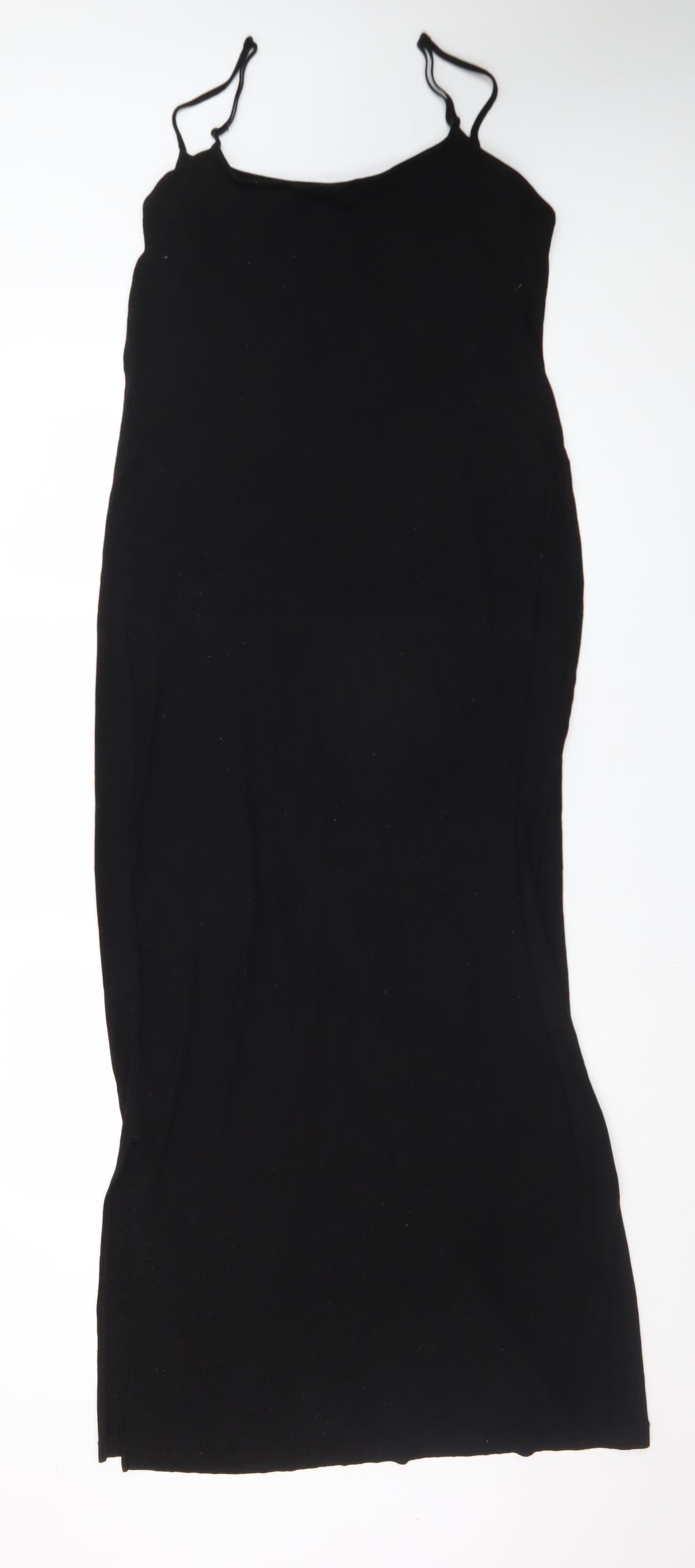 Seraphine Womens Bodycon Dress Size 2XL Black Midi Scoop Neck Sleeveless Casual - close detail