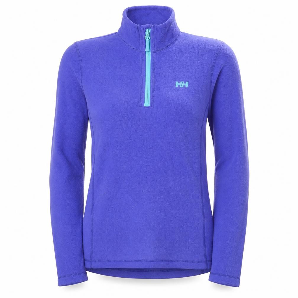 Womens Helly Hansen Size L Pullover Sweatshirt Blue Long Sleeve Activewear Logo - front view