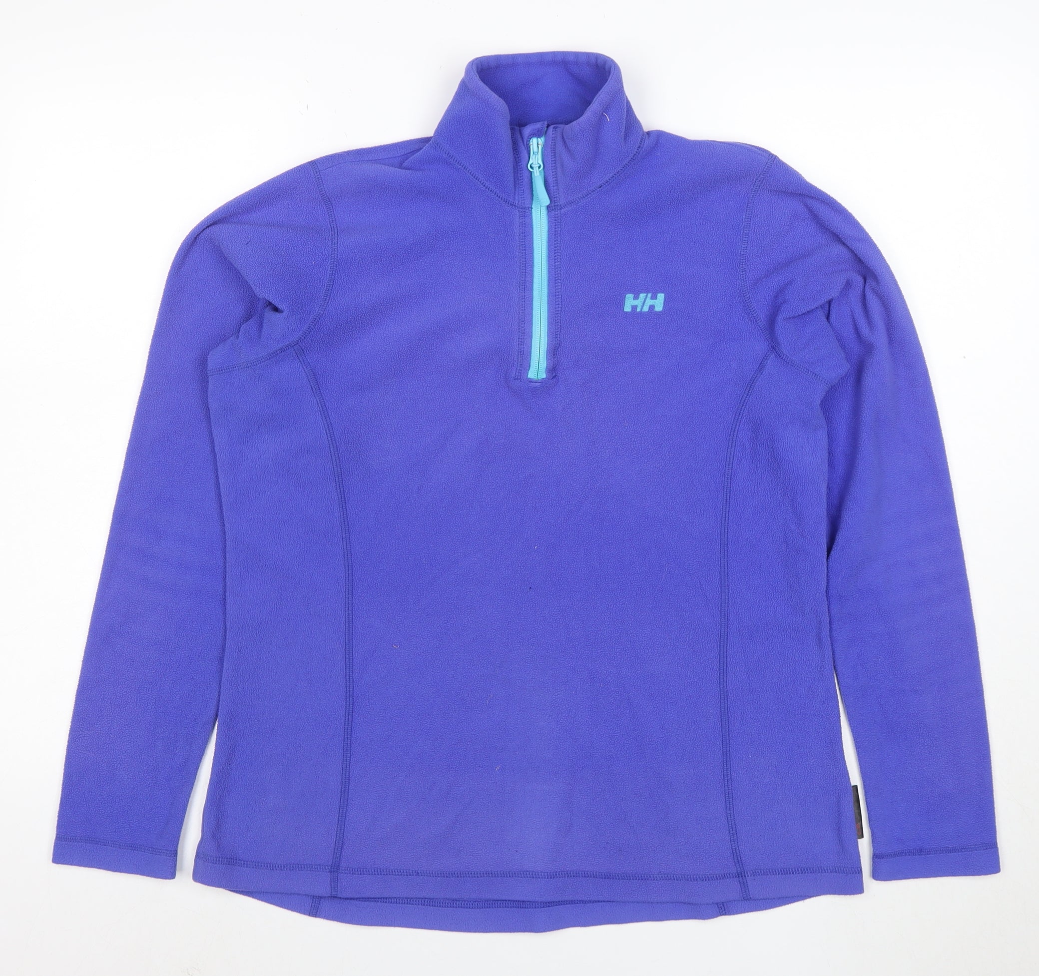 Womens Helly Hansen Size L Pullover Sweatshirt Blue Long Sleeve Activewear Logo - reverse view