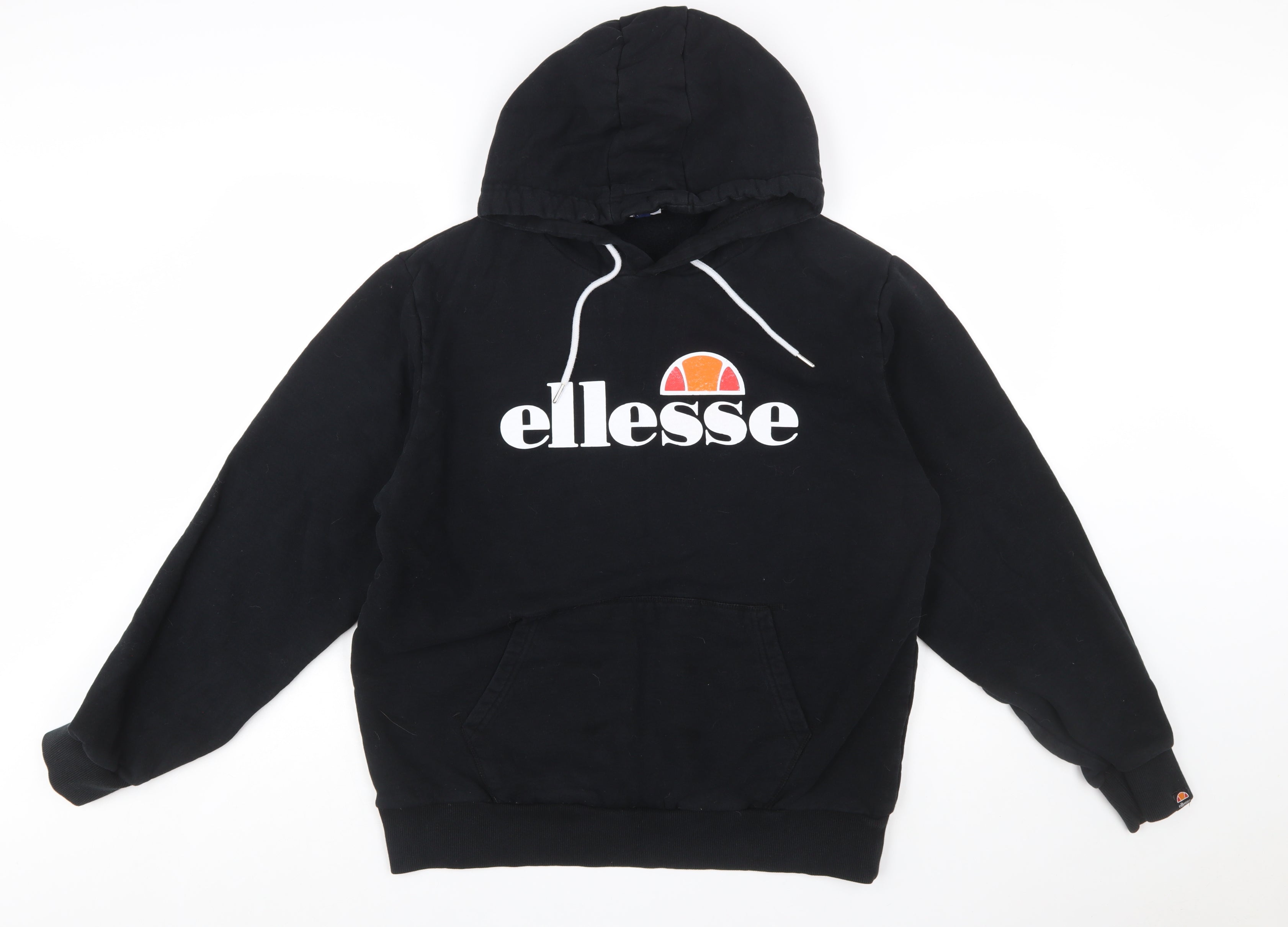 ellesse Womens Pullover Hoodie Size 20 Black Long Sleeve Casual Hooded Logo - reverse view