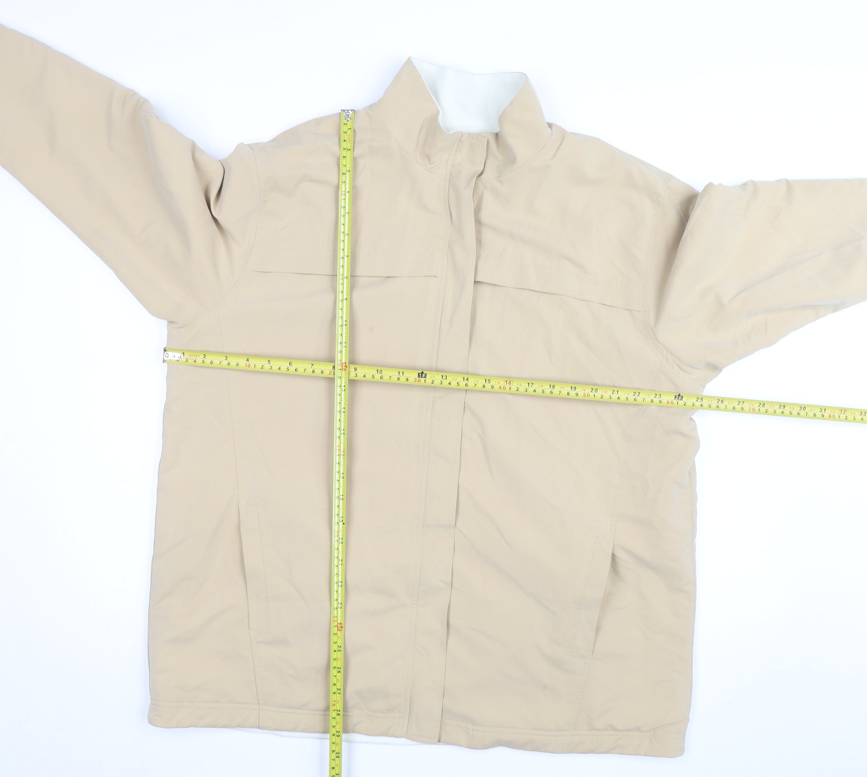 Marks & Spencer Womens Rain Coat Jacket Size 18 Beige Mid-Length Long Sleeve Zip - label detail